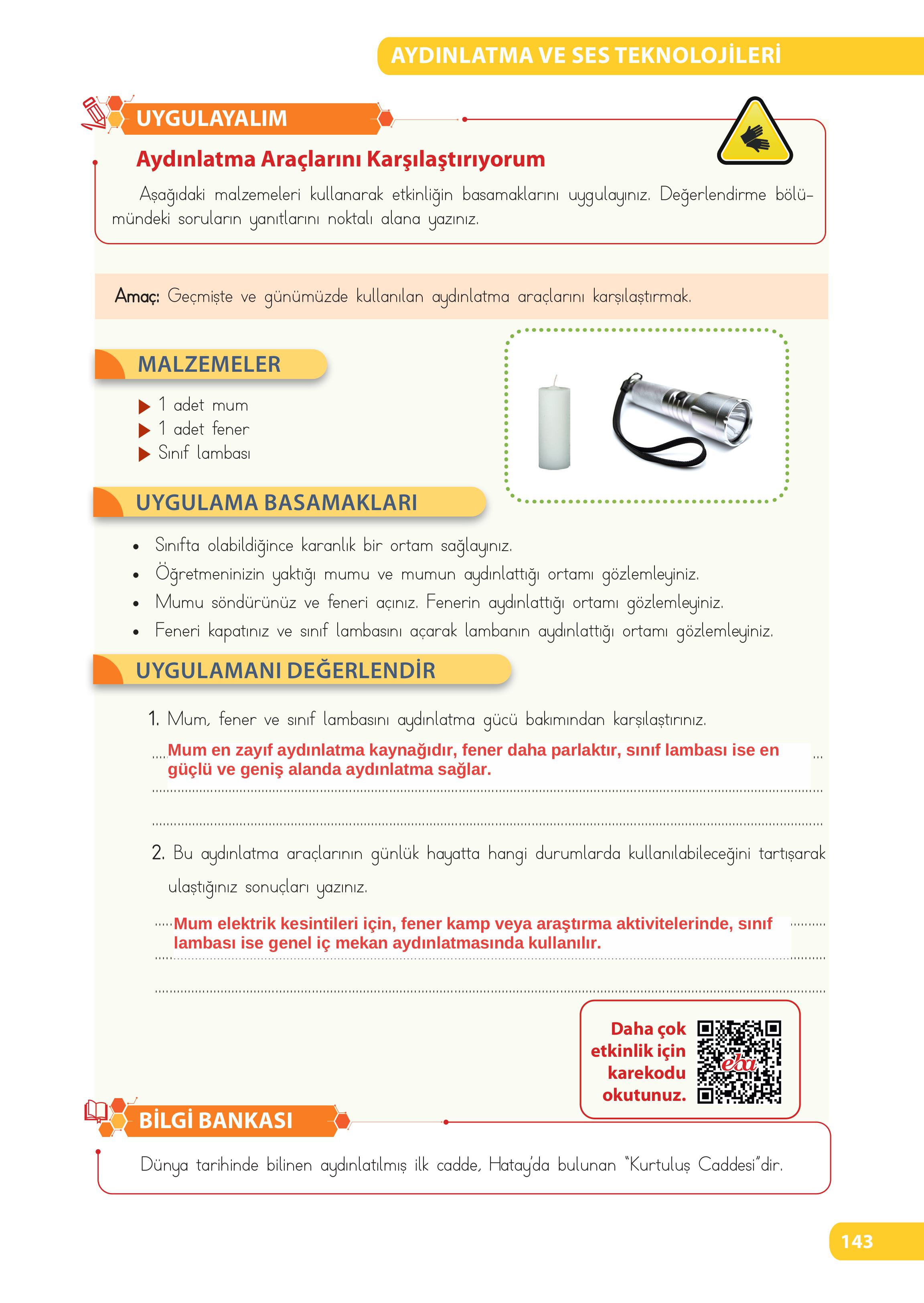4. Sınıf Meb Yayınları Fen Bilimleri Ders Kitabı Sayfa 143 Cevapları