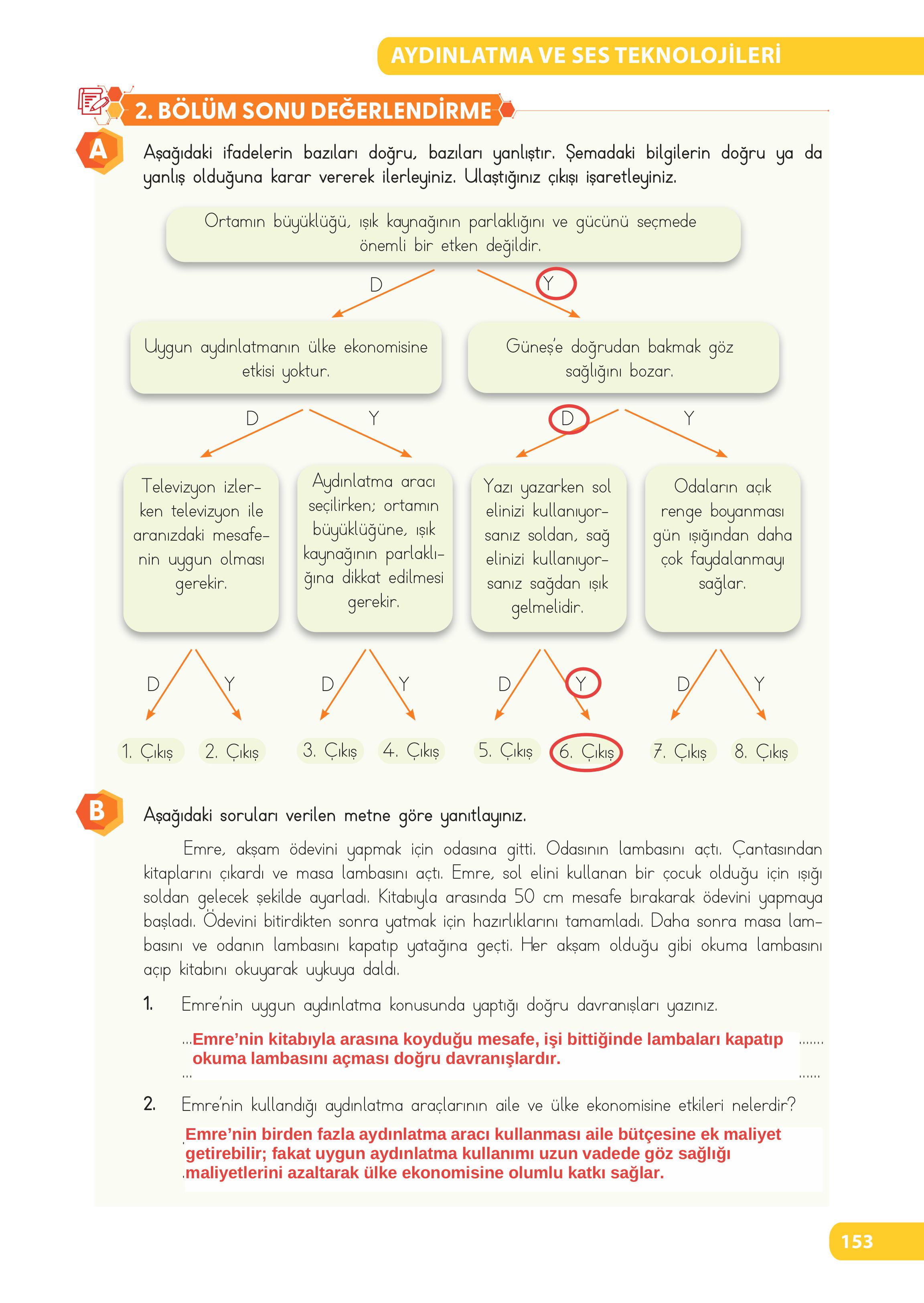 4. Sınıf Meb Yayınları Fen Bilimleri Ders Kitabı Sayfa 153 Cevapları