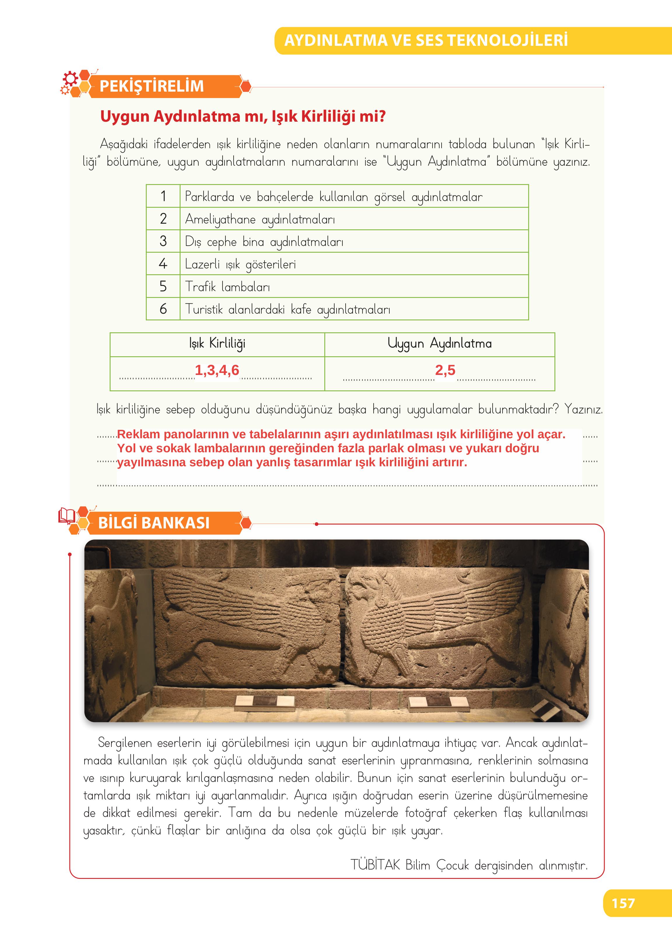 4. Sınıf Meb Yayınları Fen Bilimleri Ders Kitabı Sayfa 157 Cevapları