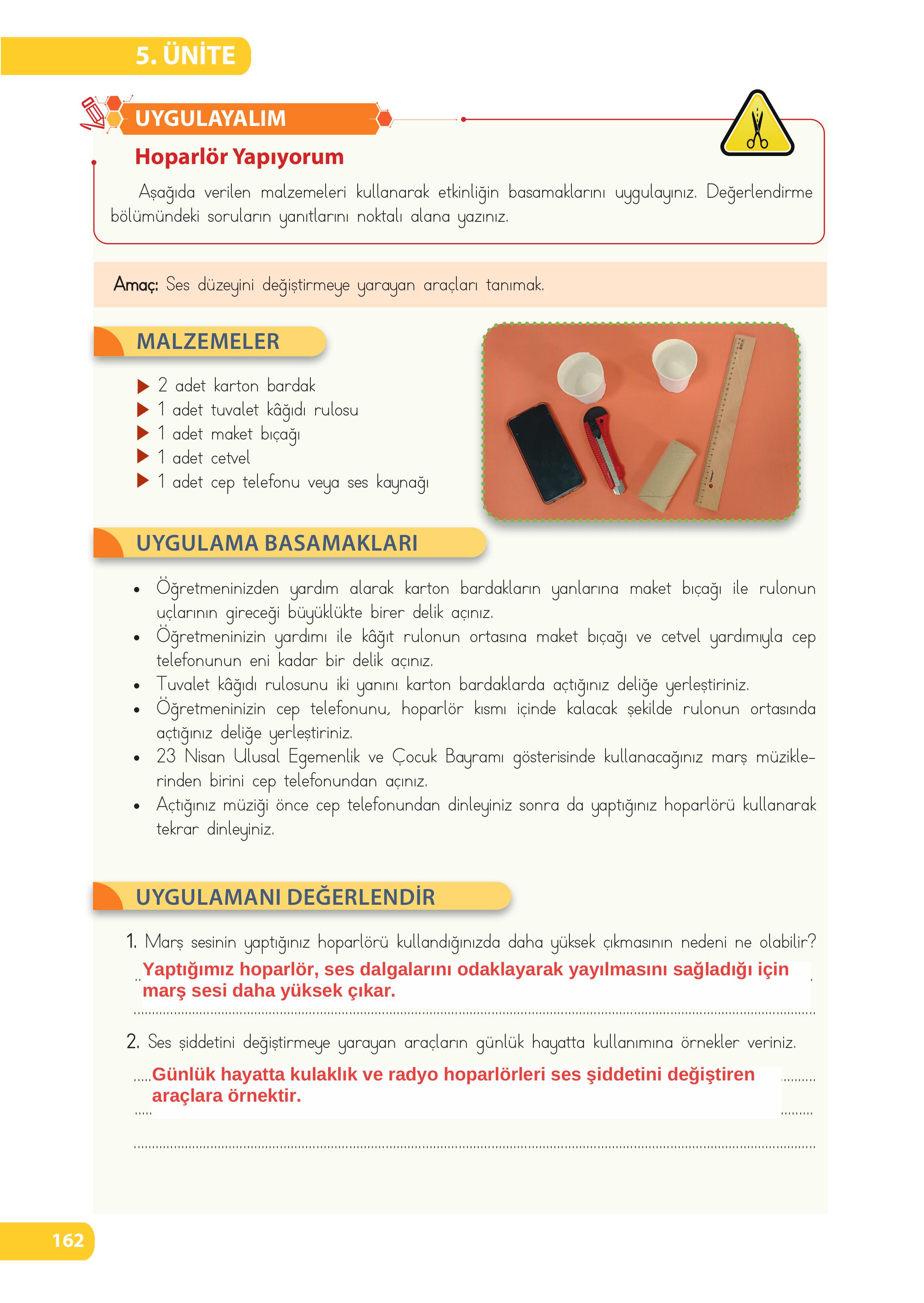 4. Sınıf Meb Yayınları Fen Bilimleri Ders Kitabı Sayfa 162 Cevapları