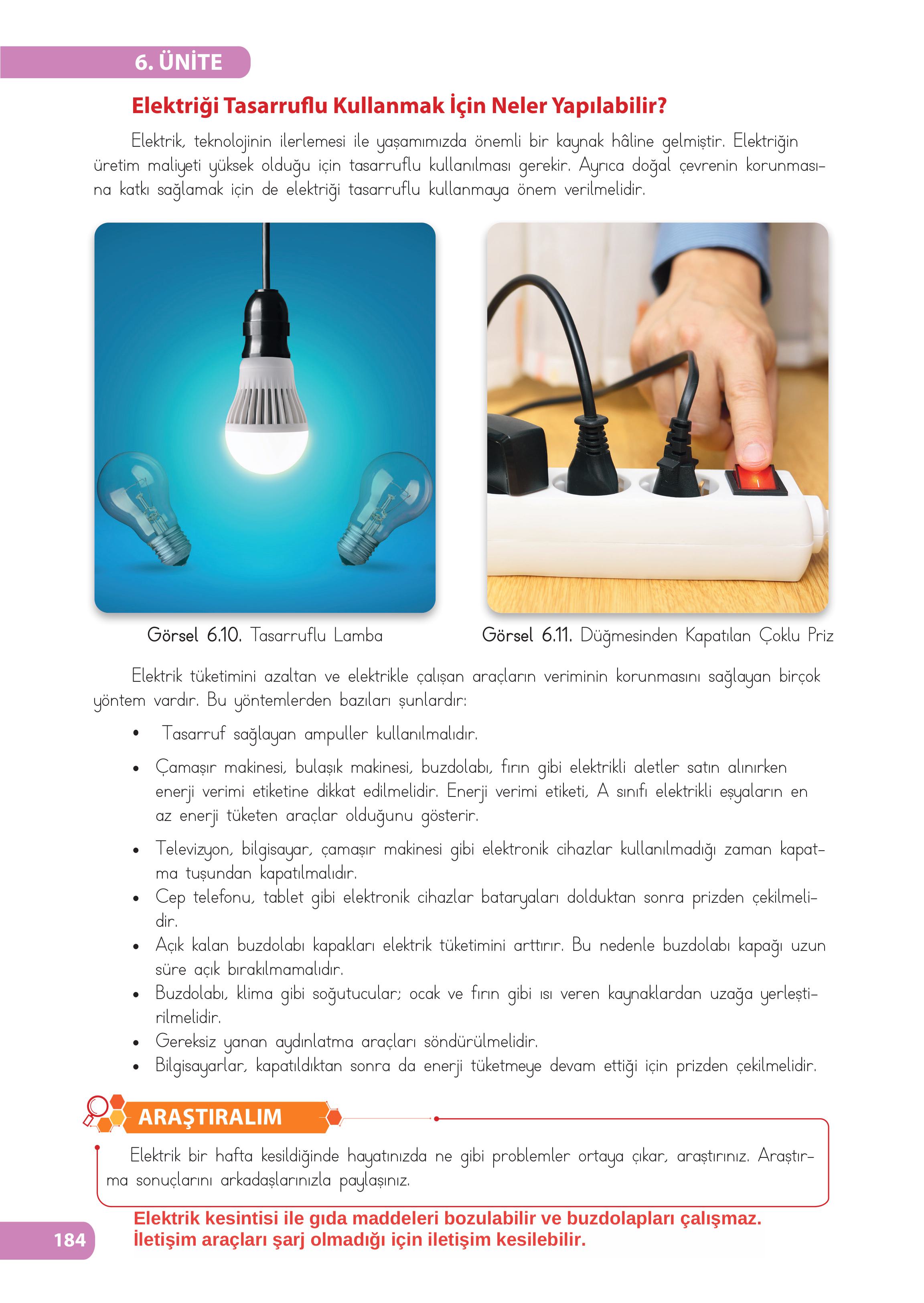 4. Sınıf Meb Yayınları Fen Bilimleri Ders Kitabı Sayfa 184 Cevapları
