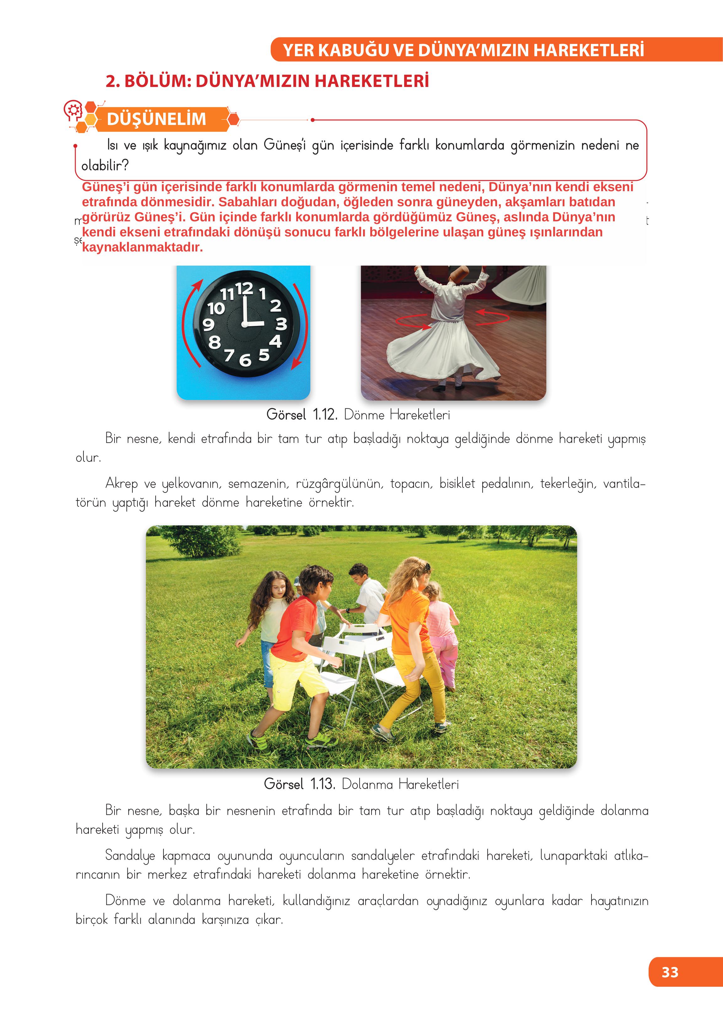 4. Sınıf Meb Yayınları Fen Bilimleri Ders Kitabı Sayfa 33 Cevapları