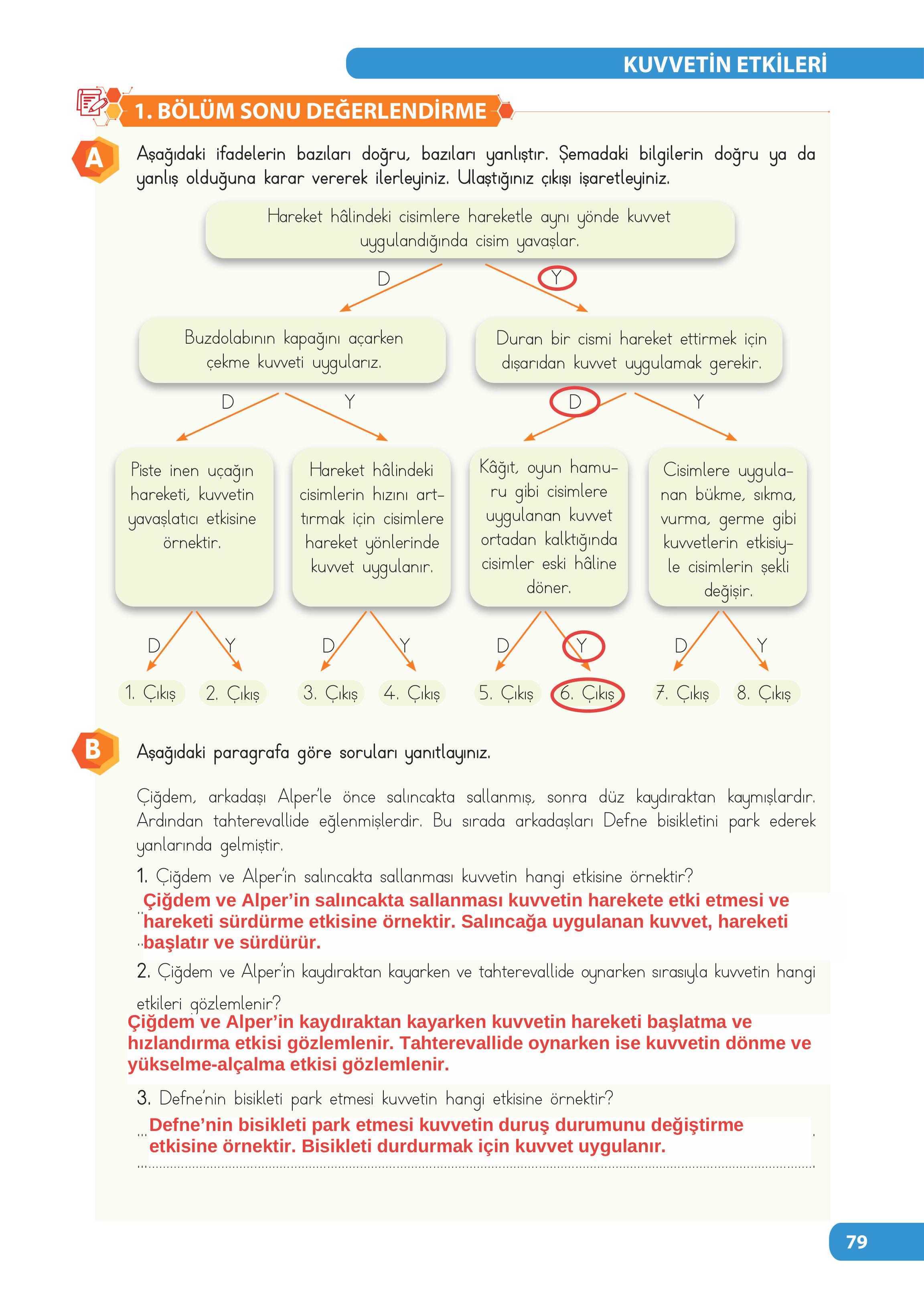 4. Sınıf Meb Yayınları Fen Bilimleri Ders Kitabı Sayfa 79 Cevapları