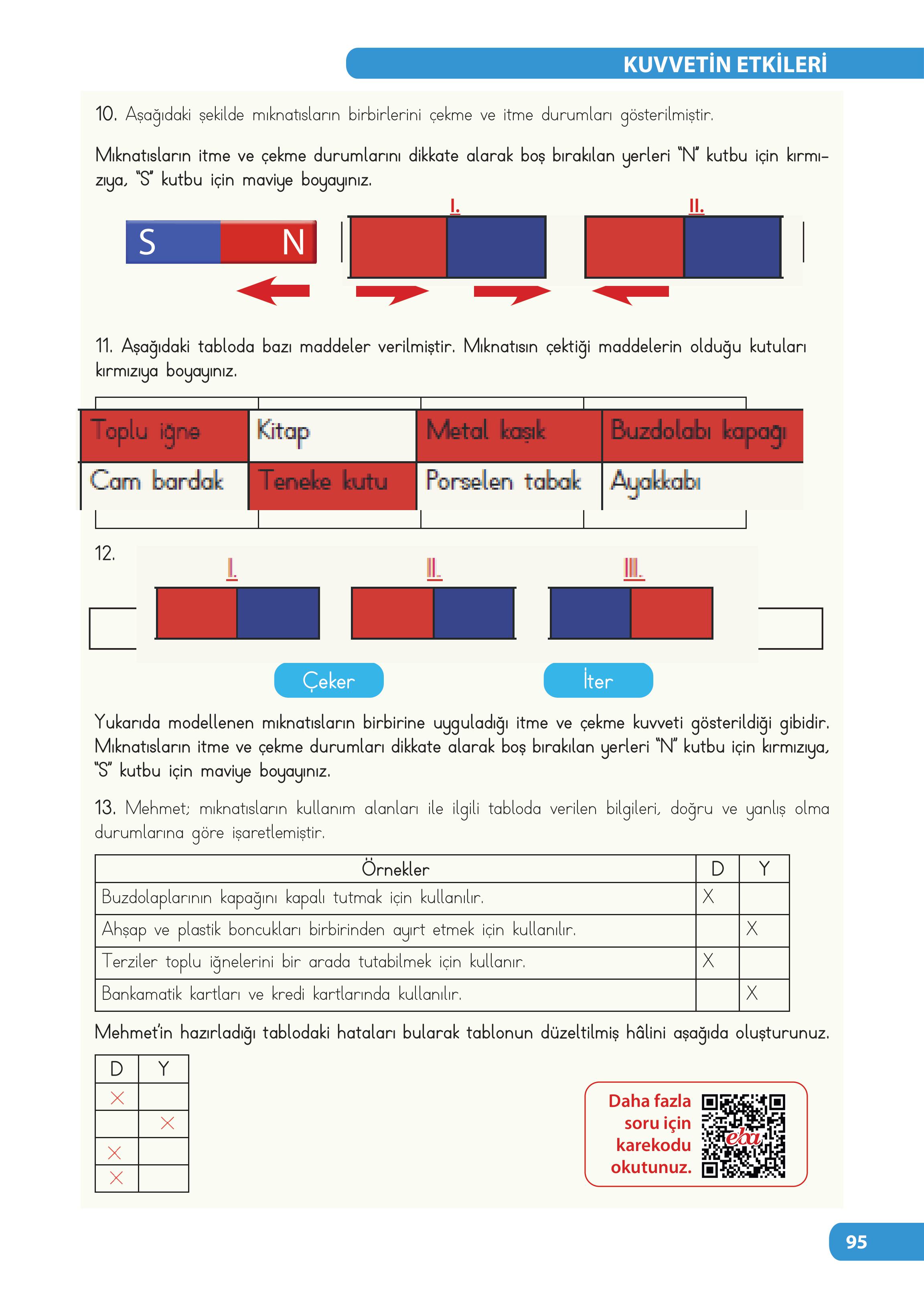 4. Sınıf Meb Yayınları Fen Bilimleri Ders Kitabı Sayfa 95 Cevapları