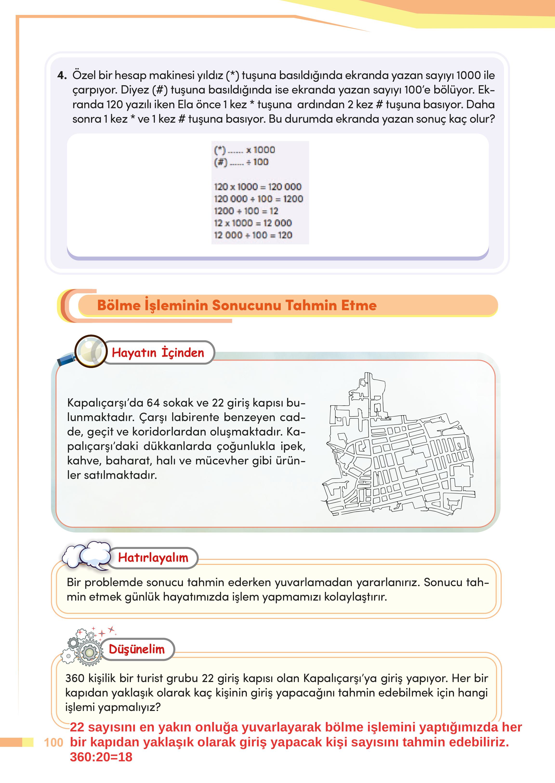 4. Sınıf Meb Yayınları Matematik Ders Kitabı Sayfa 100 Cevapları