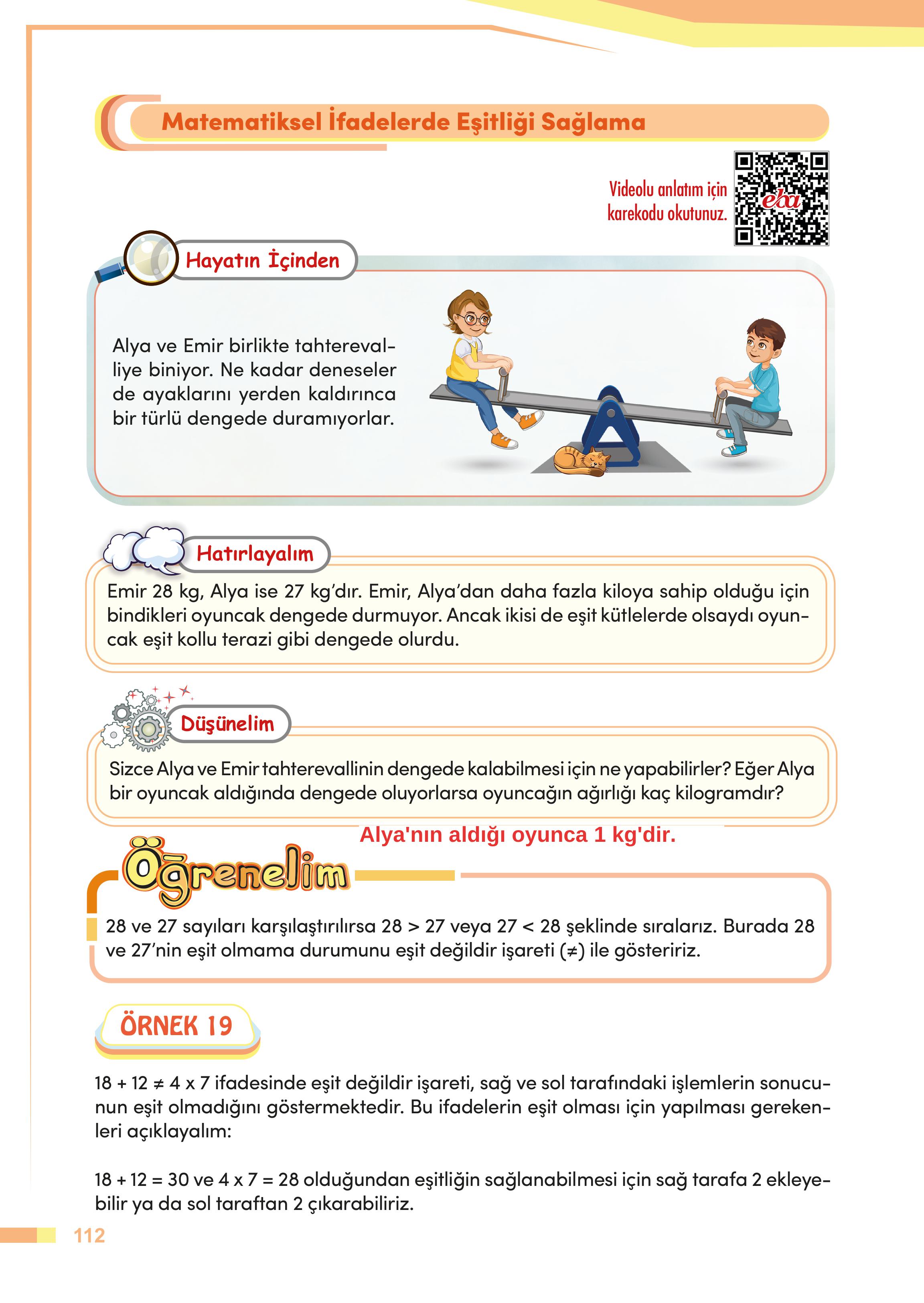 4. Sınıf Meb Yayınları Matematik Ders Kitabı Sayfa 112 Cevapları