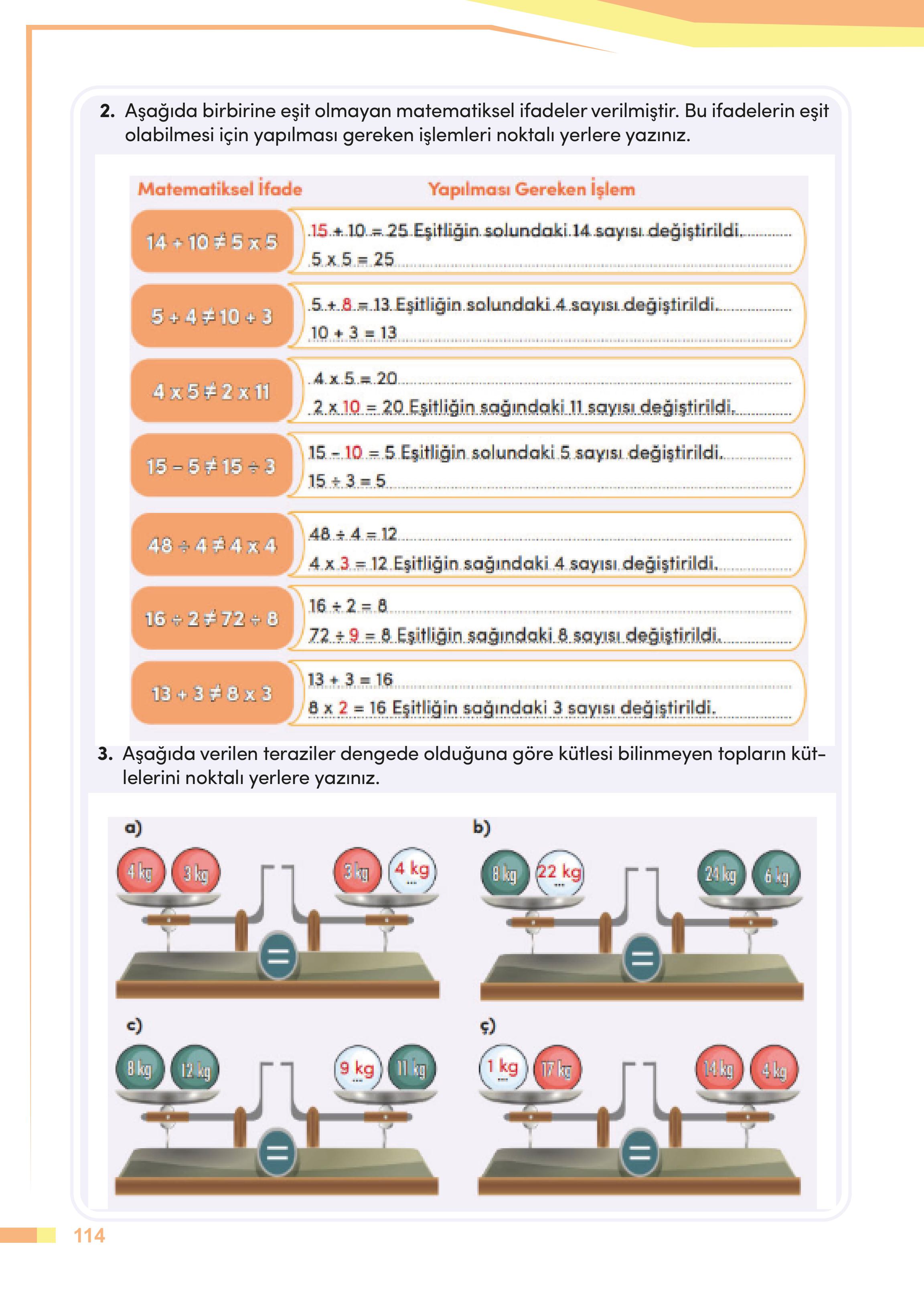 4. Sınıf Meb Yayınları Matematik Ders Kitabı Sayfa 114 Cevapları
