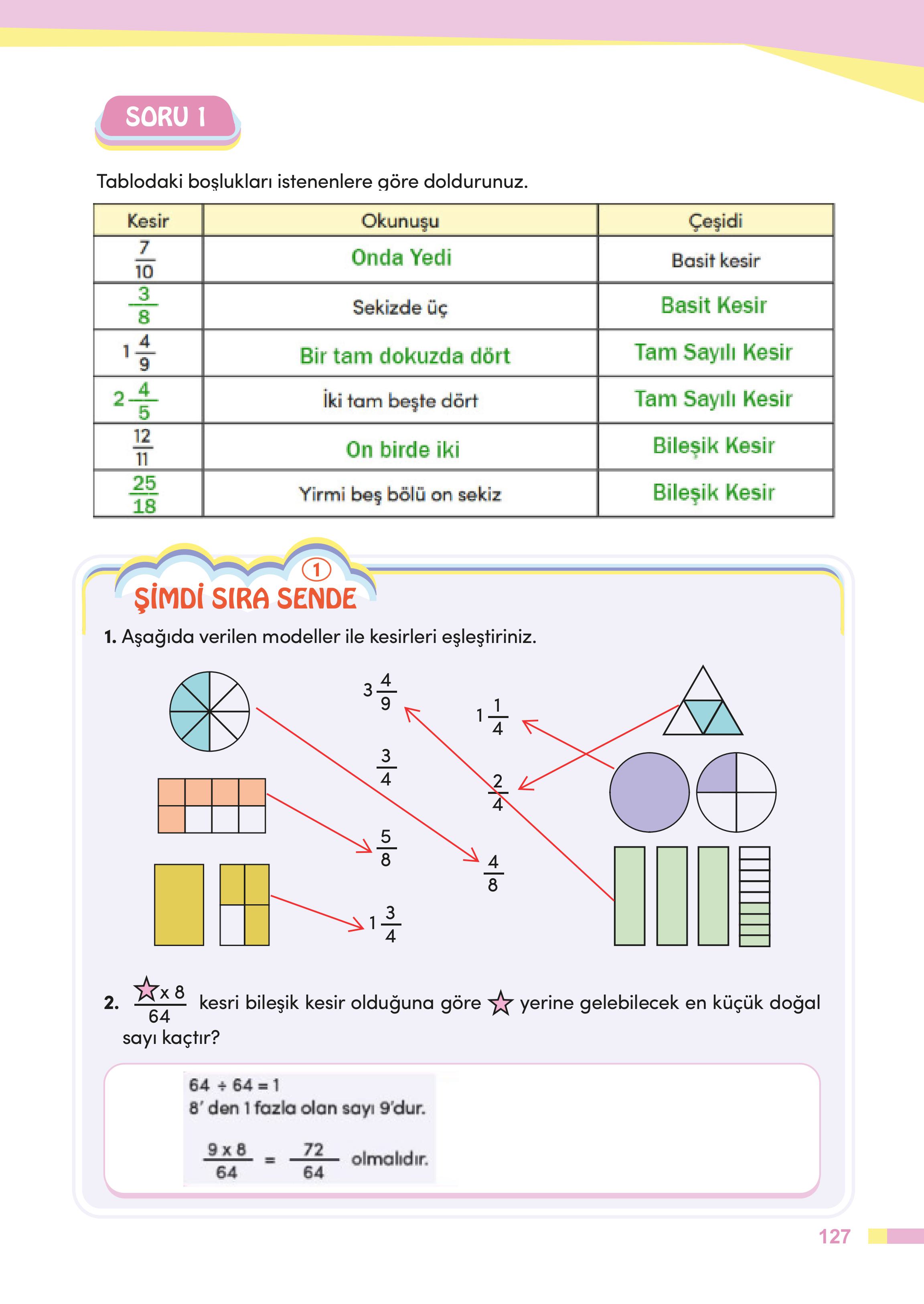 4. Sınıf Meb Yayınları Matematik Ders Kitabı Sayfa 127 Cevapları