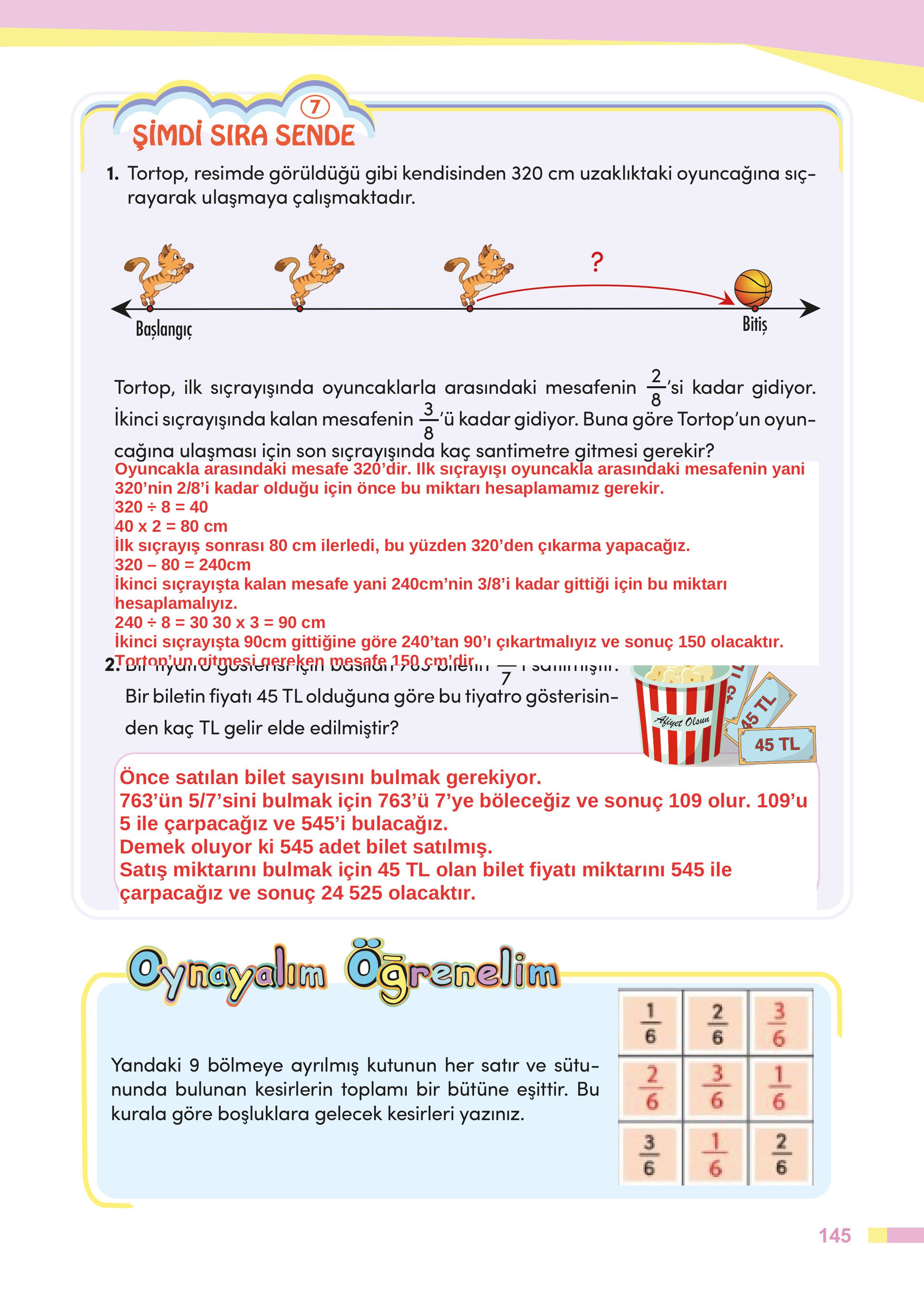 4. Sınıf Meb Yayınları Matematik Ders Kitabı Sayfa 145 Cevapları