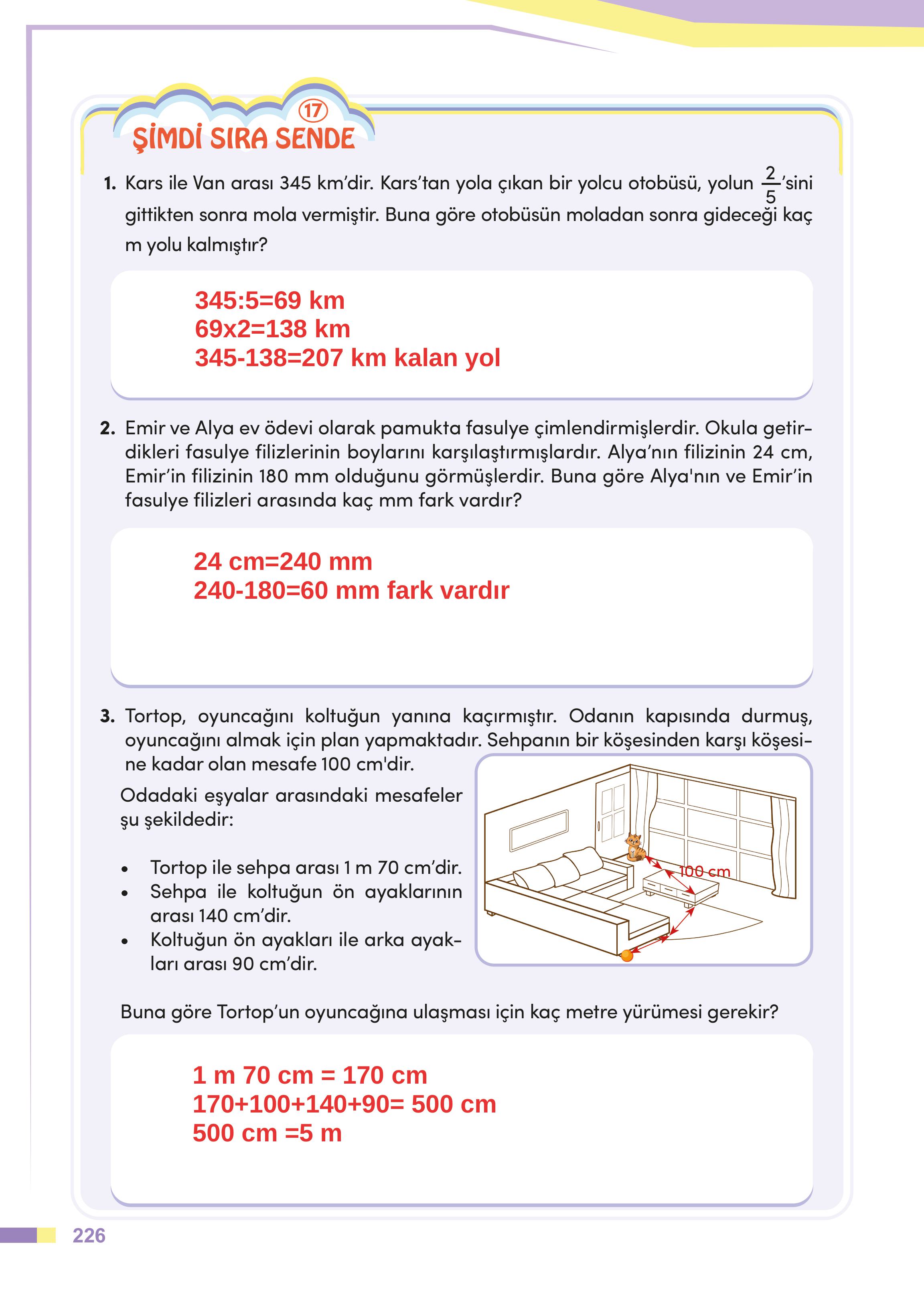 4. Sınıf Meb Yayınları Matematik Ders Kitabı Sayfa 226 Cevapları 4. Sınıf Meb Yayınları Matematik Ders Kitabı Sayfa 226 Cevapları