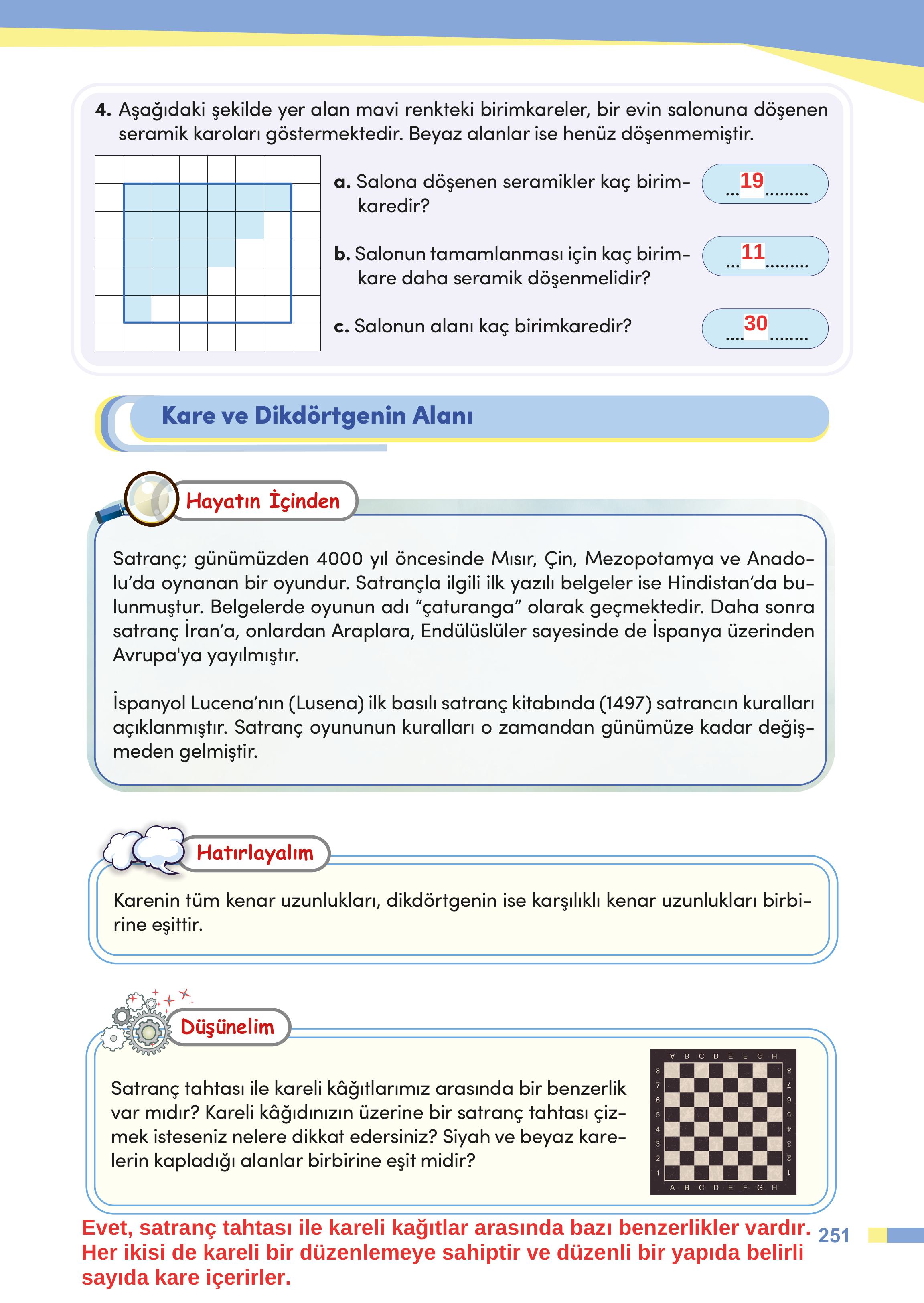 4. Sınıf Meb Yayınları Matematik Ders Kitabı Sayfa 251 Cevapları 4. Sınıf Meb Yayınları Matematik Ders Kitabı Sayfa 251 Cevapları