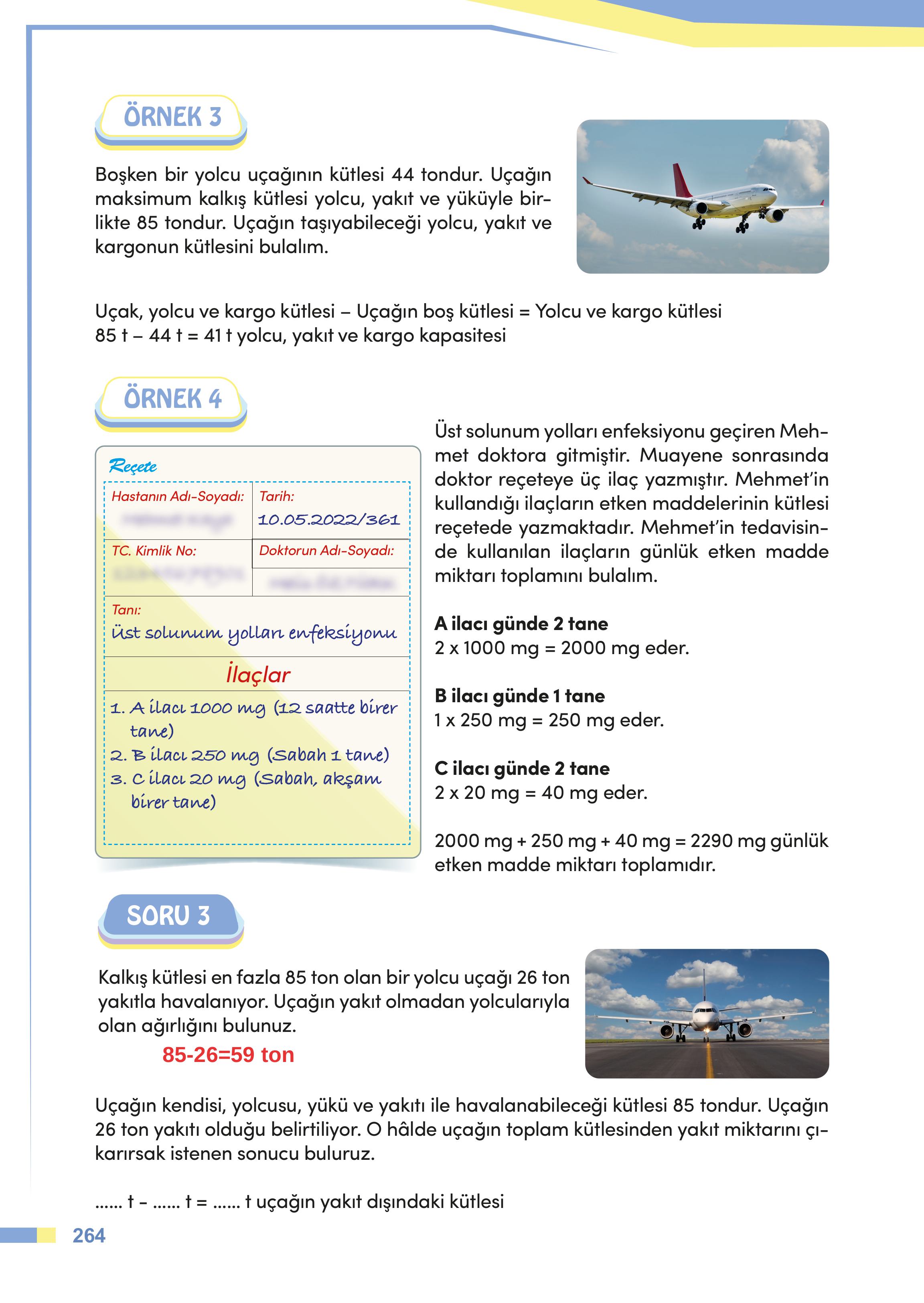 4. Sınıf Meb Yayınları Matematik Ders Kitabı Sayfa 264 Cevapları