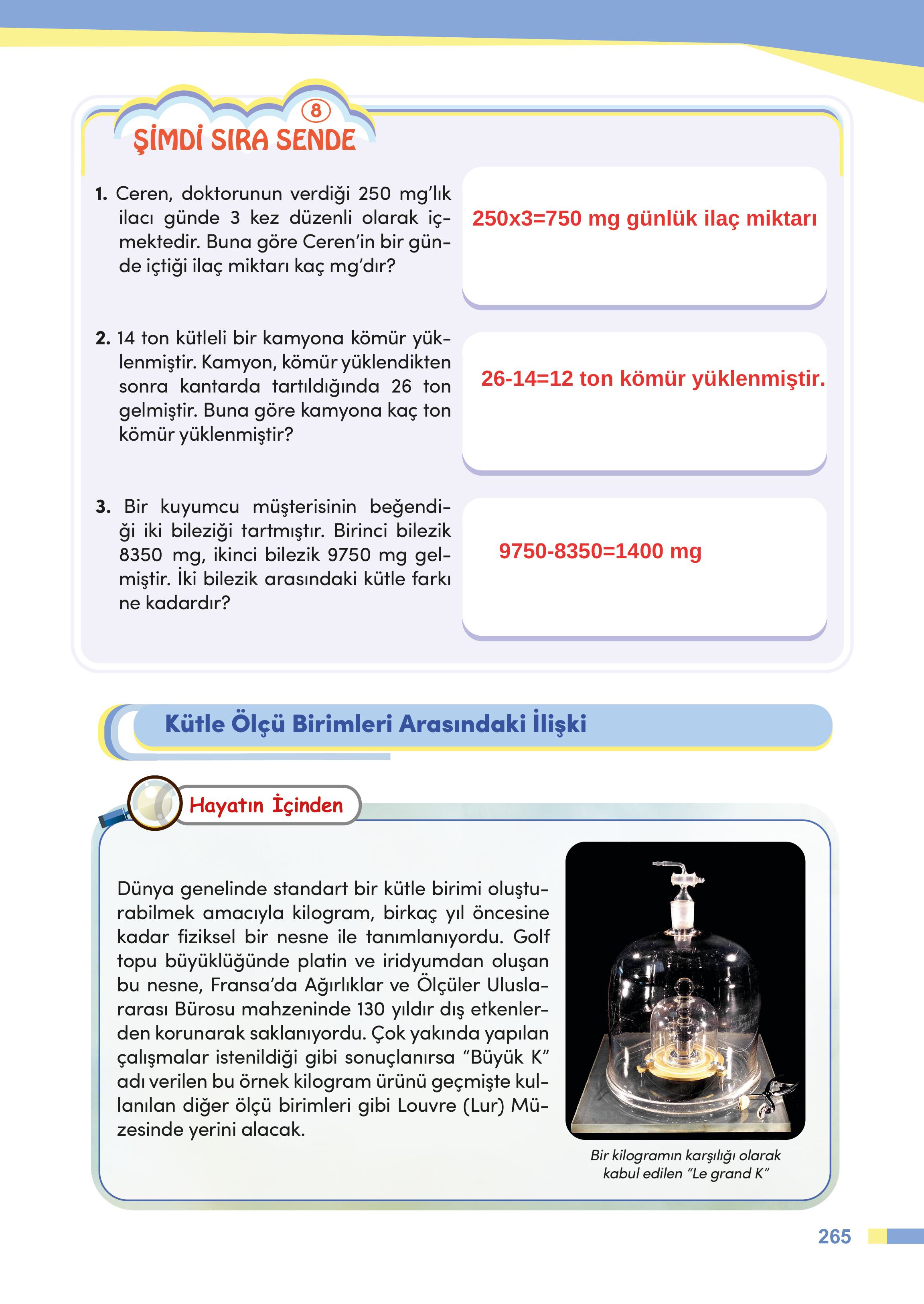 4. Sınıf Meb Yayınları Matematik Ders Kitabı Sayfa 265 Cevapları