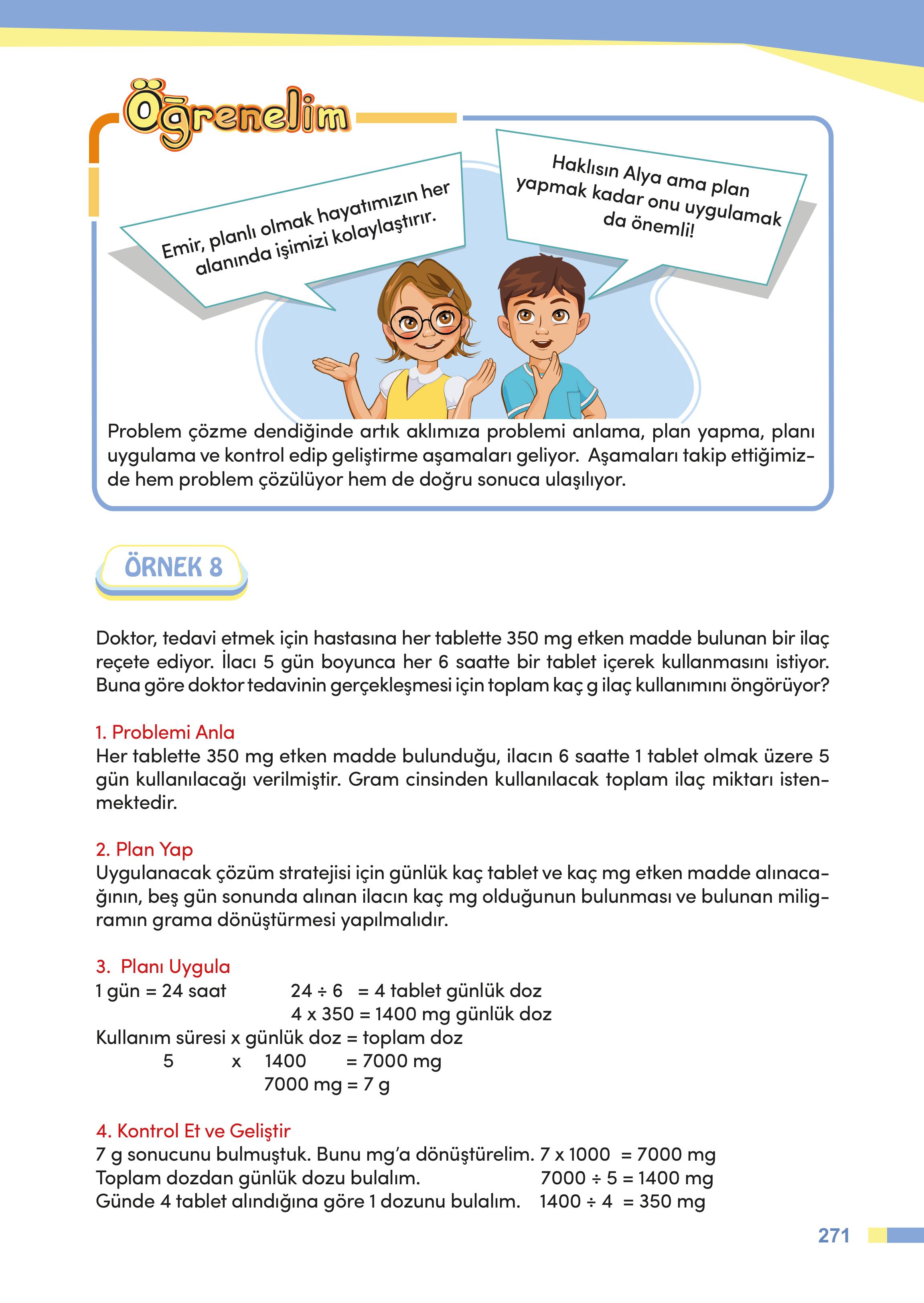 4. Sınıf Meb Yayınları Matematik Ders Kitabı Sayfa 271 Cevapları