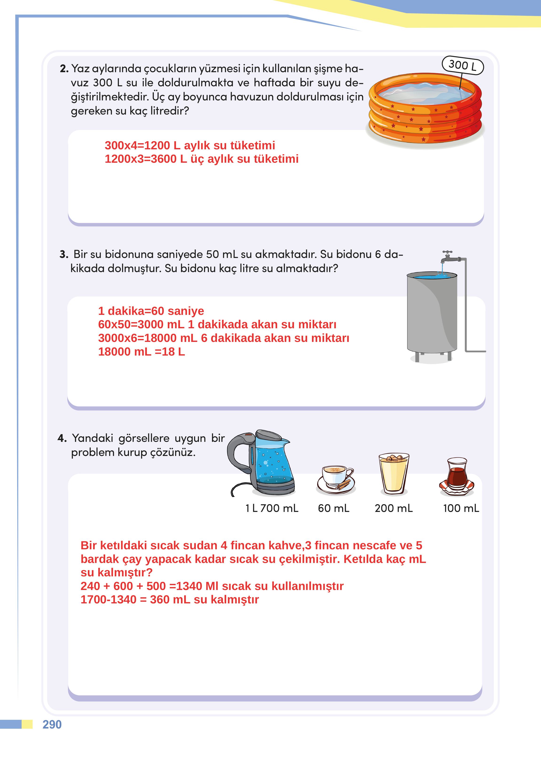 4. Sınıf Meb Yayınları Matematik Ders Kitabı Sayfa 290 Cevapları 4. Sınıf Meb Yayınları Matematik Ders Kitabı Sayfa 290 Cevapları