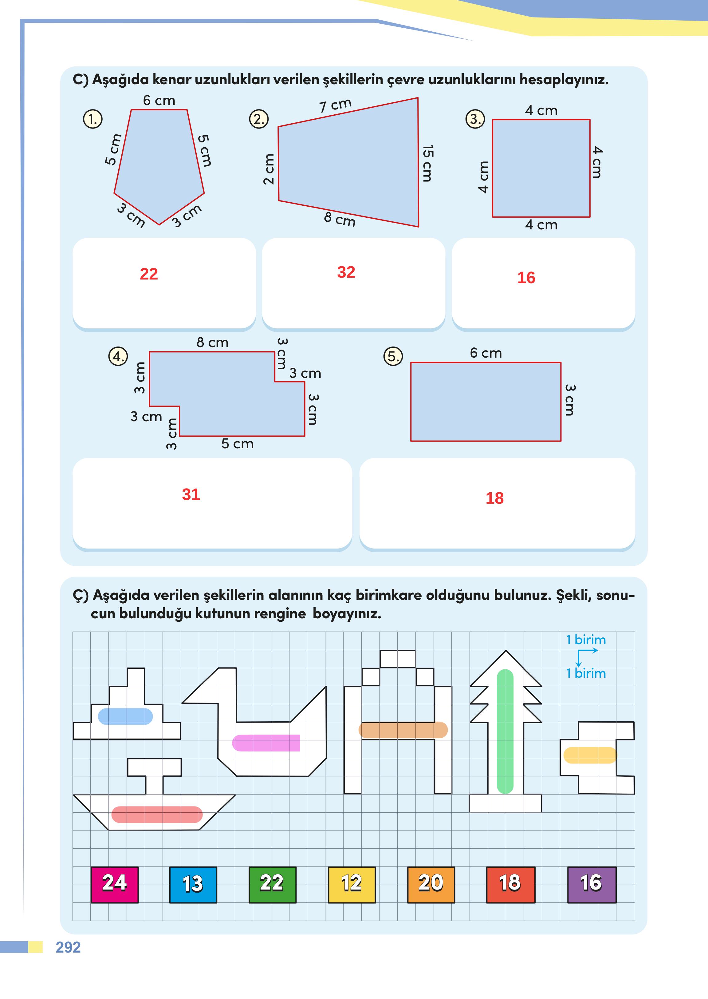 4. Sınıf Meb Yayınları Matematik Ders Kitabı Sayfa 292 Cevapları 4. Sınıf Meb Yayınları Matematik Ders Kitabı Sayfa 292 Cevapları