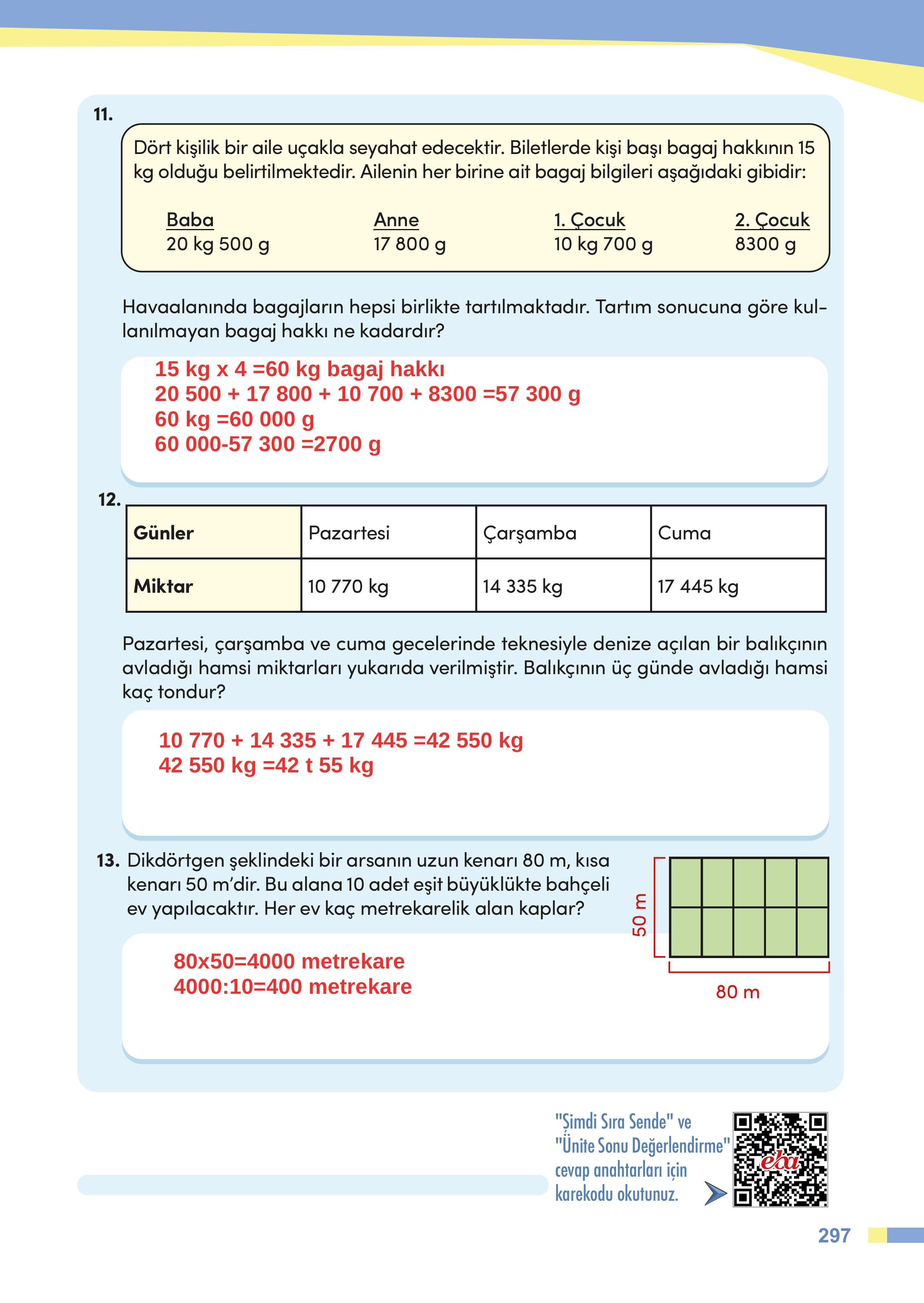4. Sınıf Meb Yayınları Matematik Ders Kitabı Sayfa 297 Cevapları
