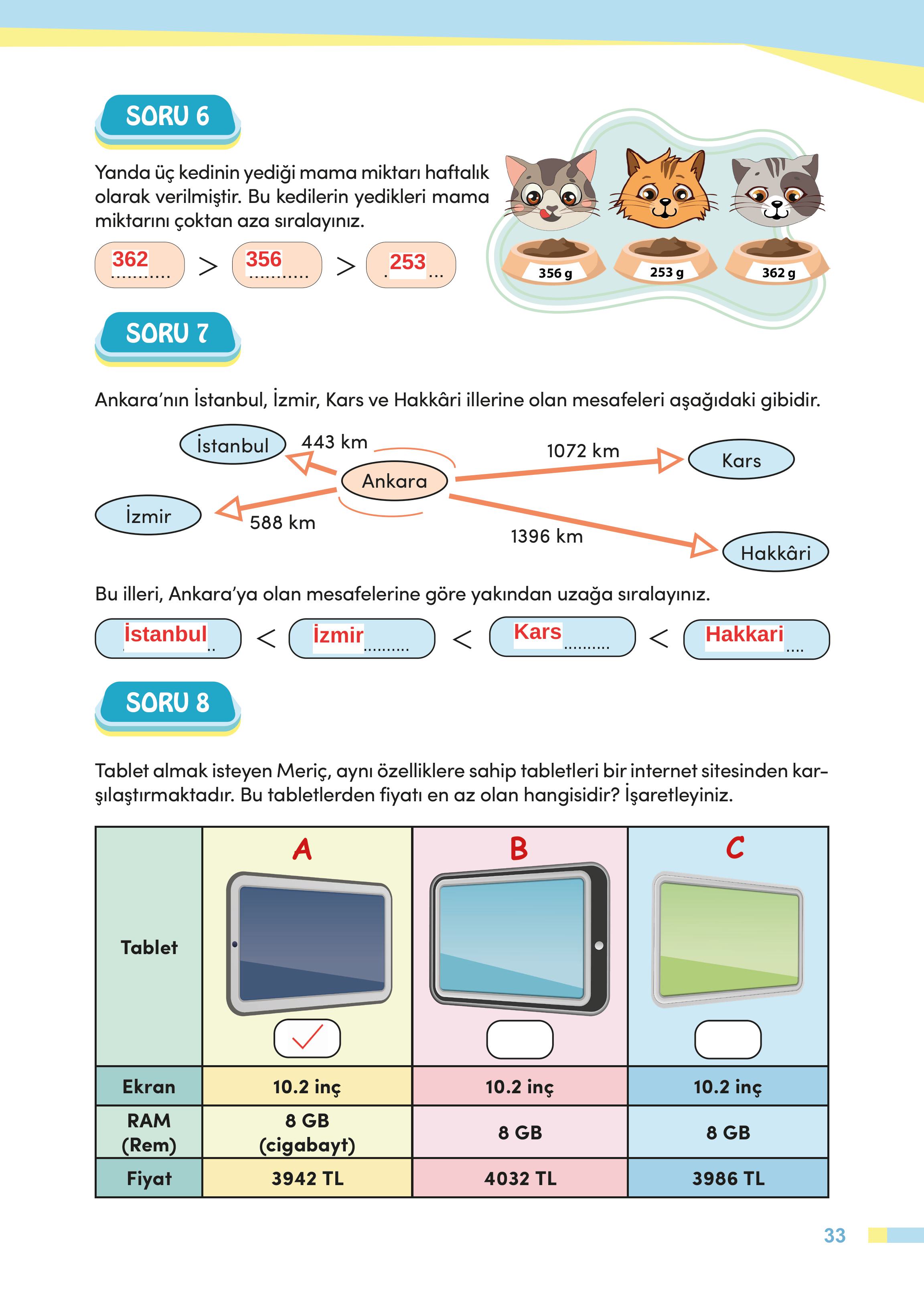 4. Sınıf Meb Yayınları Matematik Ders Kitabı Sayfa 33 Cevapları 4. Sınıf Meb Yayınları Matematik Ders Kitabı Sayfa 33 Cevapları