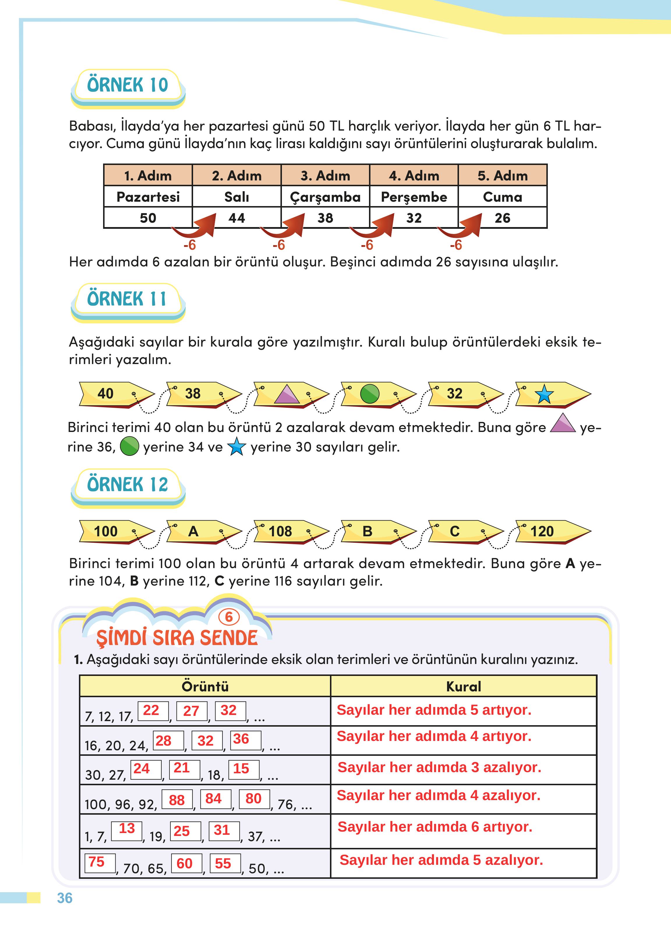 4. Sınıf Meb Yayınları Matematik Ders Kitabı Sayfa 36 Cevapları