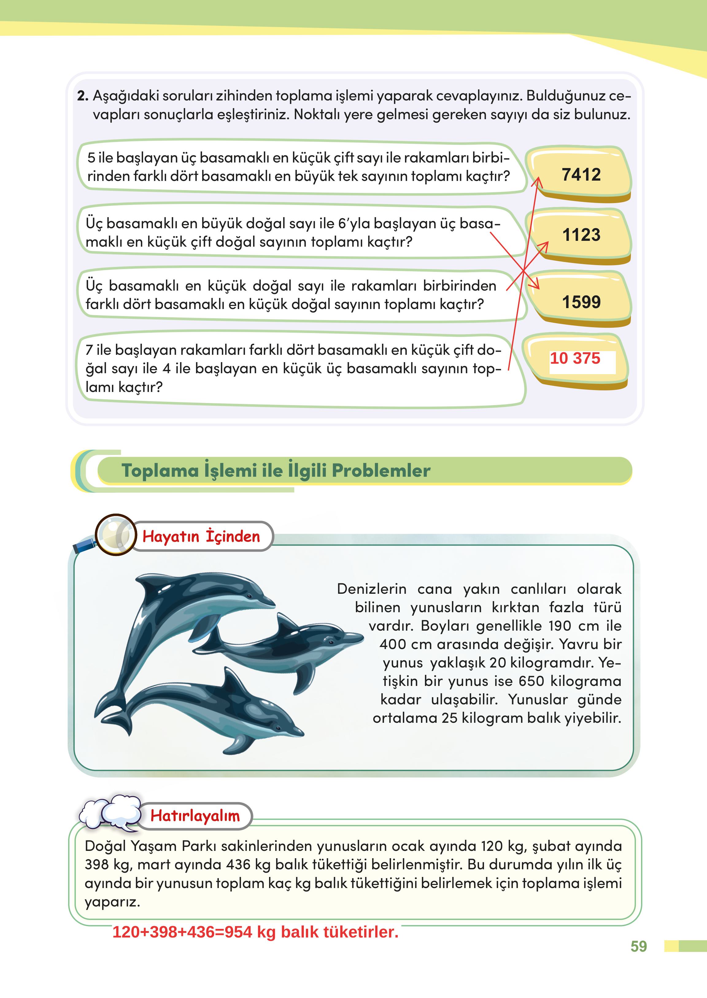 4. Sınıf Meb Yayınları Matematik Ders Kitabı Sayfa 59 Cevapları