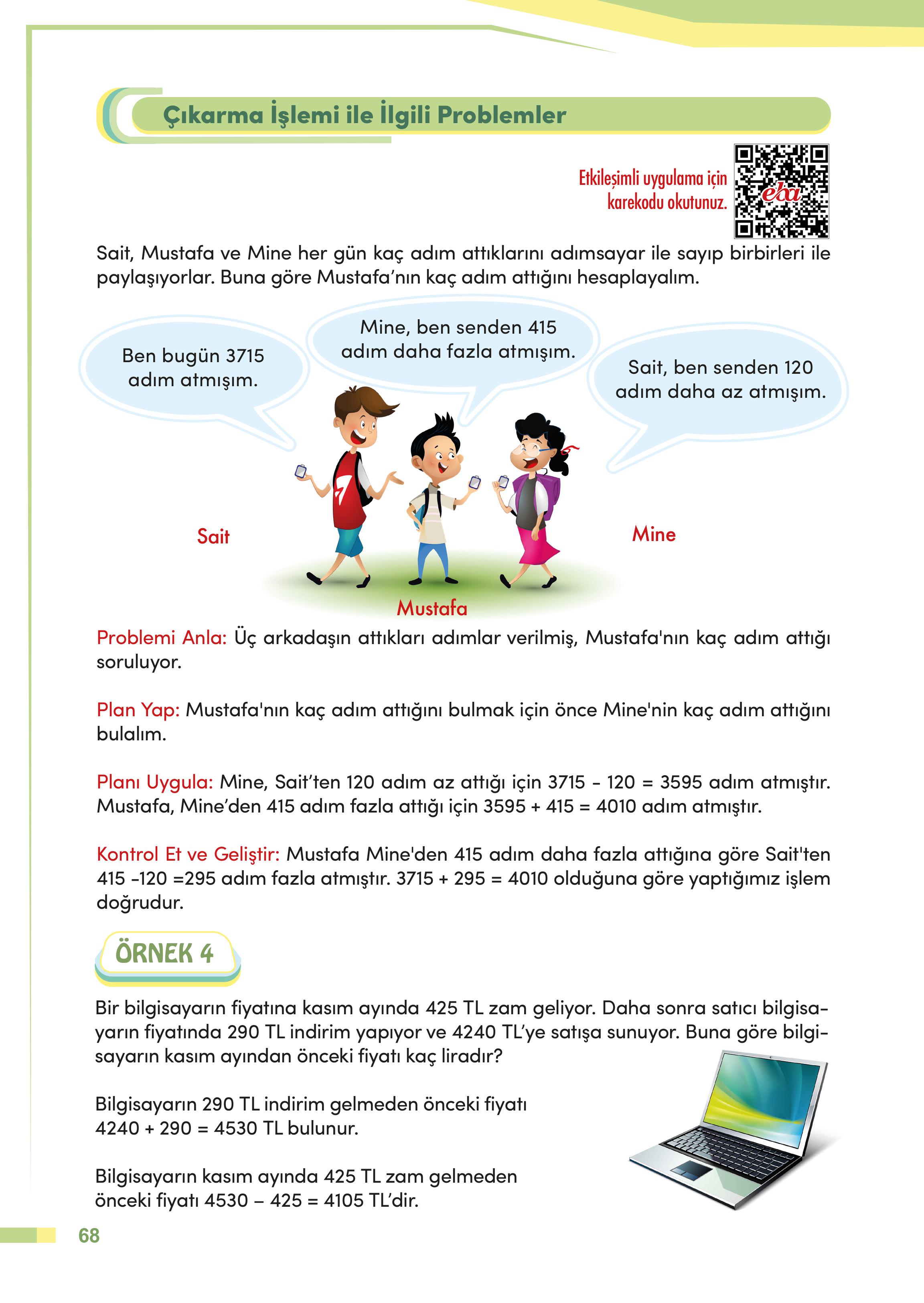 4. Sınıf Meb Yayınları Matematik Ders Kitabı Sayfa 68 Cevapları 4. Sınıf Meb Yayınları Matematik Ders Kitabı Sayfa 68 Cevapları