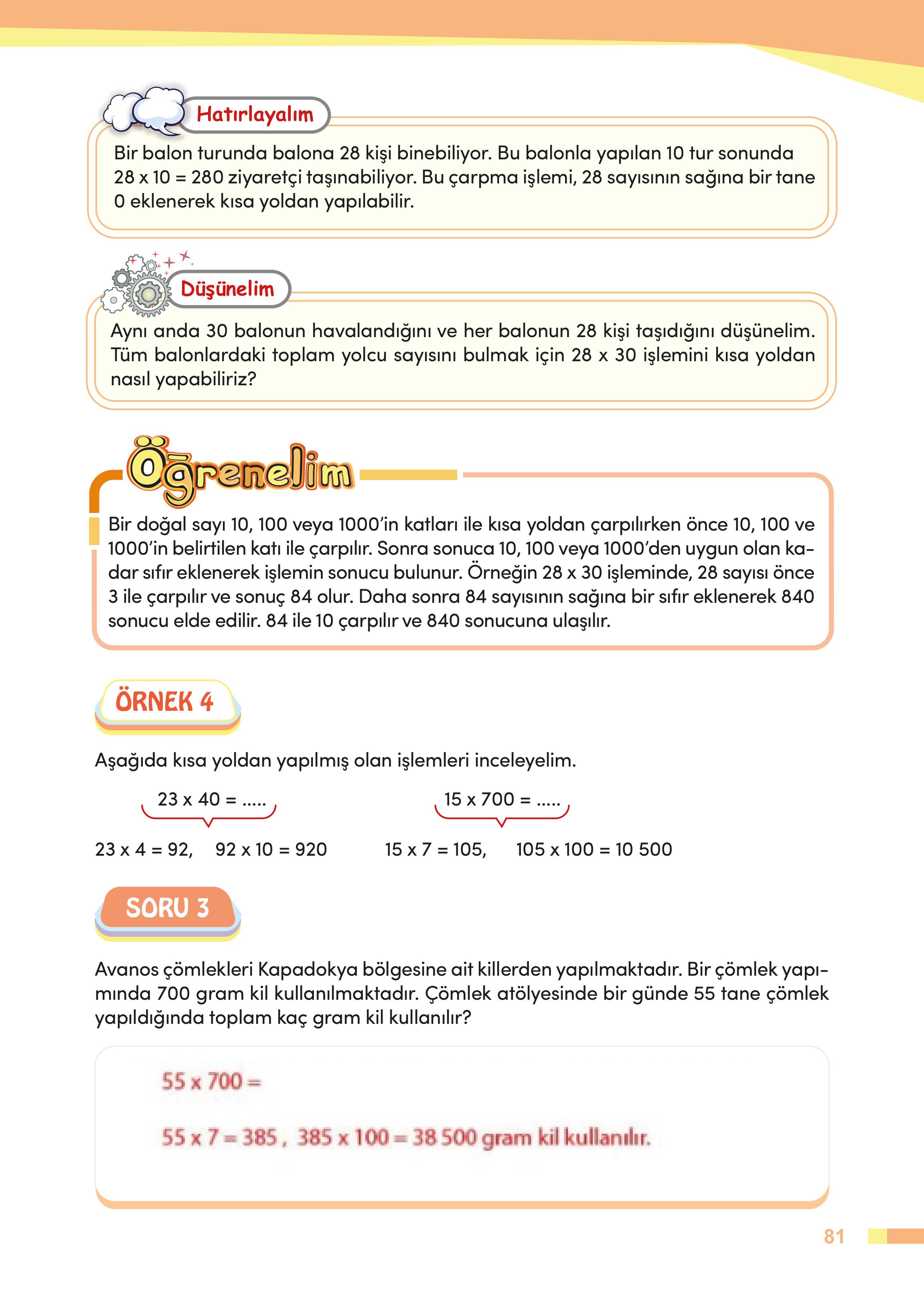 4. Sınıf Meb Yayınları Matematik Ders Kitabı Sayfa 81 Cevapları 4. Sınıf Meb Yayınları Matematik Ders Kitabı Sayfa 81 Cevapları