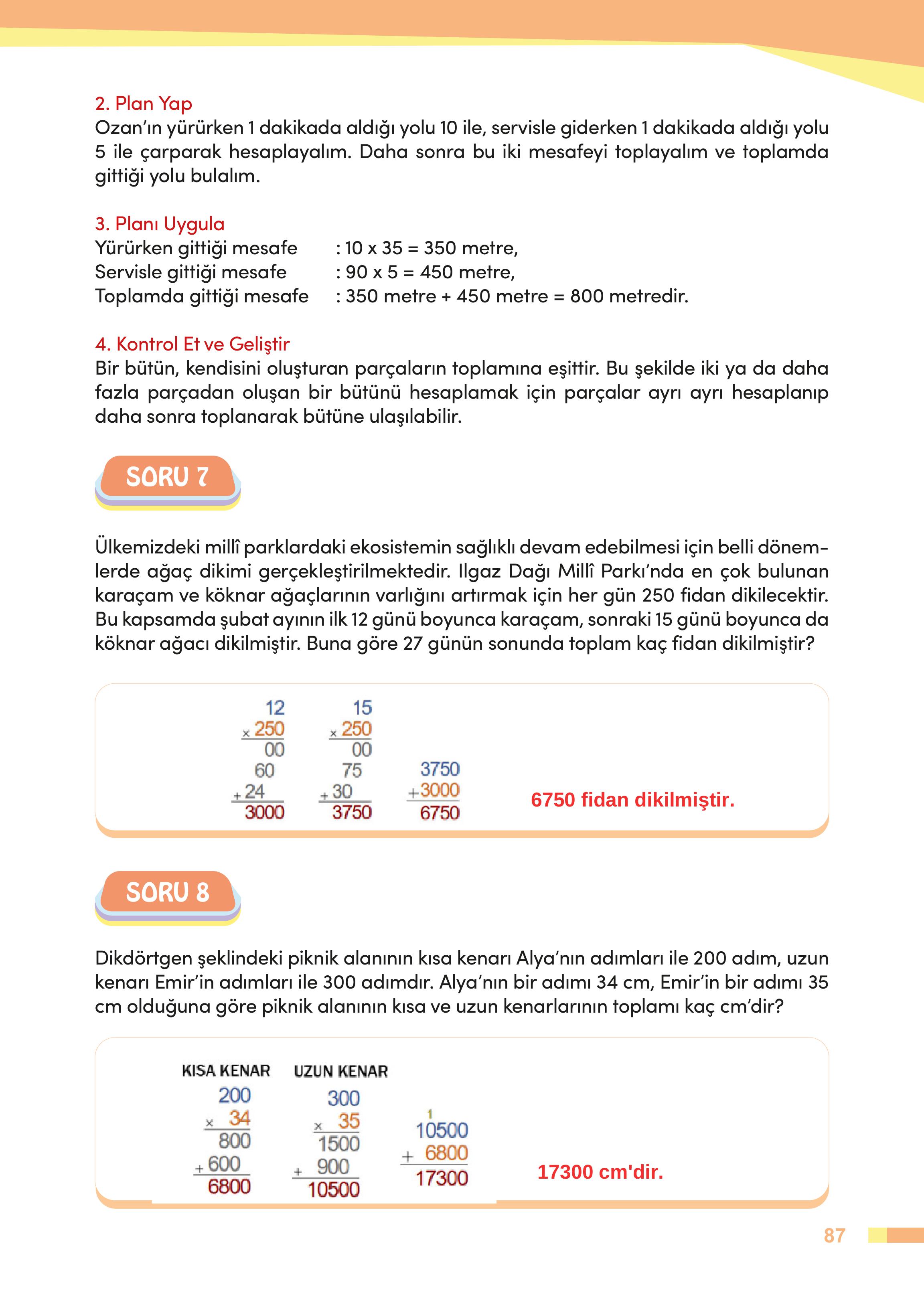 4. Sınıf Meb Yayınları Matematik Ders Kitabı Sayfa 87 Cevapları 4. Sınıf Meb Yayınları Matematik Ders Kitabı Sayfa 87 Cevapları
