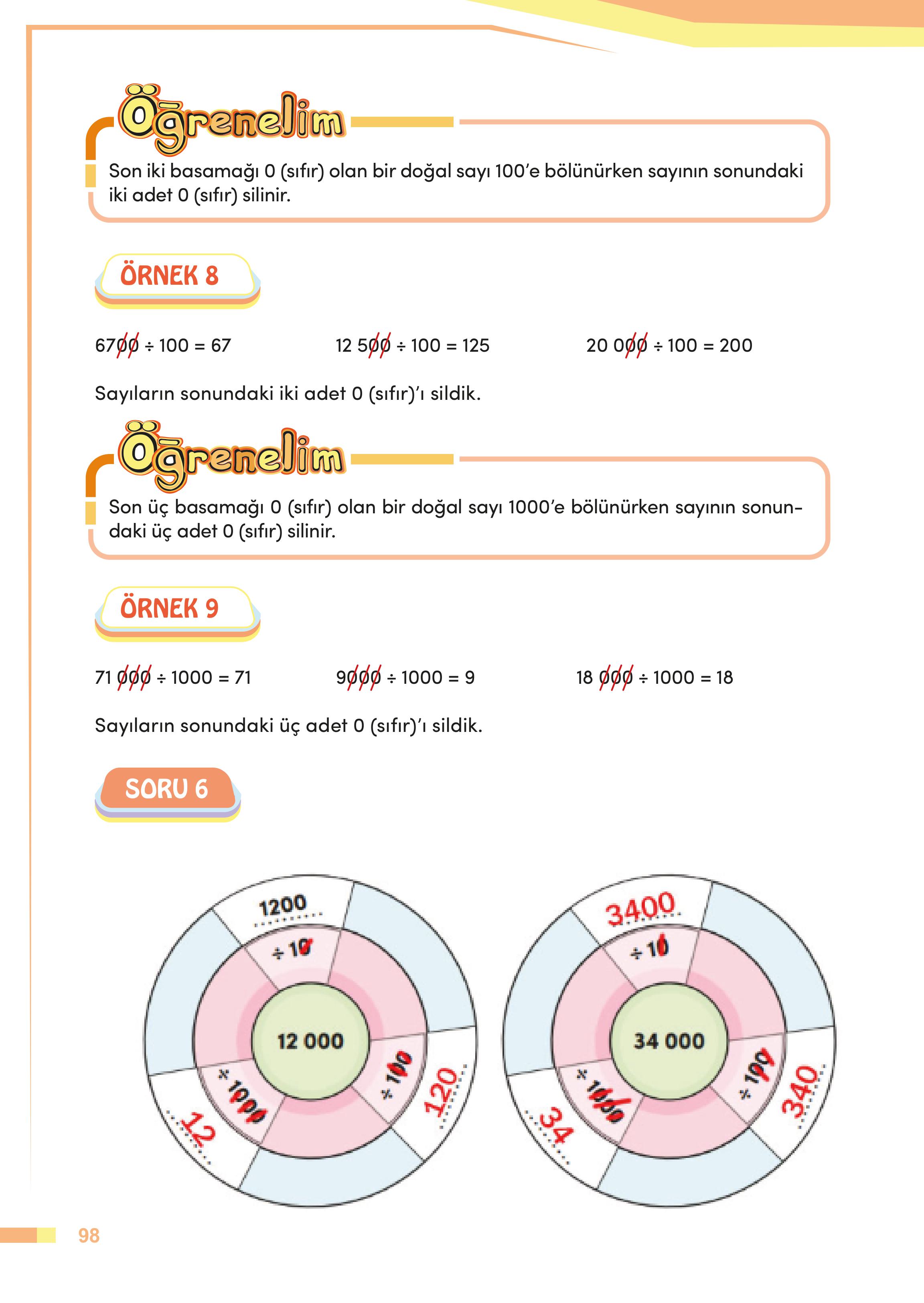 4. Sınıf Meb Yayınları Matematik Ders Kitabı Sayfa 98 Cevapları 4. Sınıf Meb Yayınları Matematik Ders Kitabı Sayfa 98 Cevapları