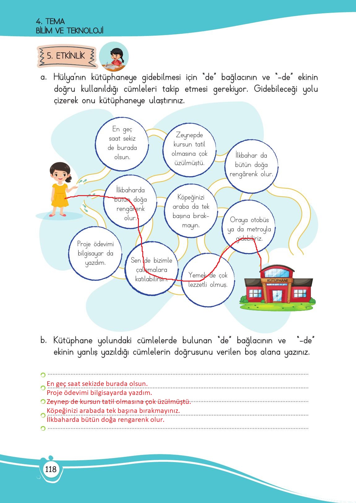 4. Sınıf Meb Yayınları Türkçe Ders Kitabı Sayfa 118 Cevapları