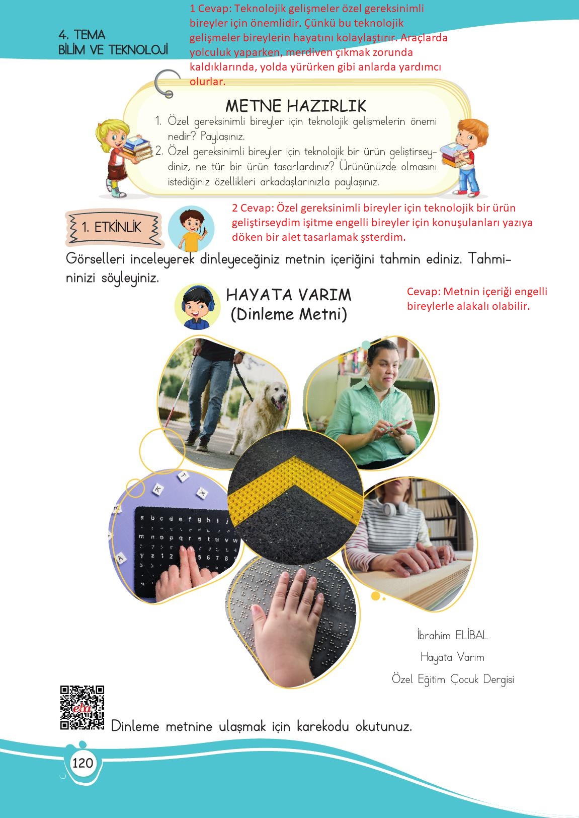 4. Sınıf Meb Yayınları Türkçe Ders Kitabı Sayfa 120 Cevapları