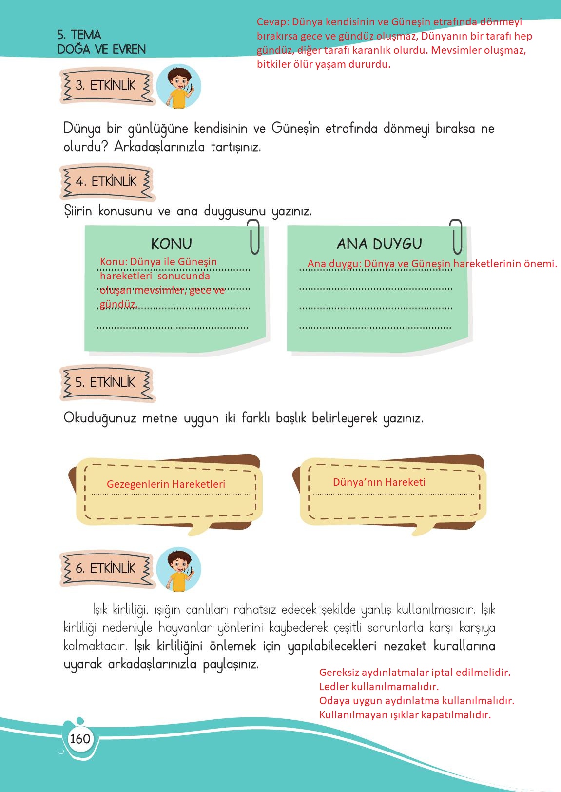 4. Sınıf Meb Yayınları Türkçe Ders Kitabı Sayfa 160 Cevapları 4. Sınıf Meb Yayınları Türkçe Ders Kitabı Sayfa 160 Cevapları