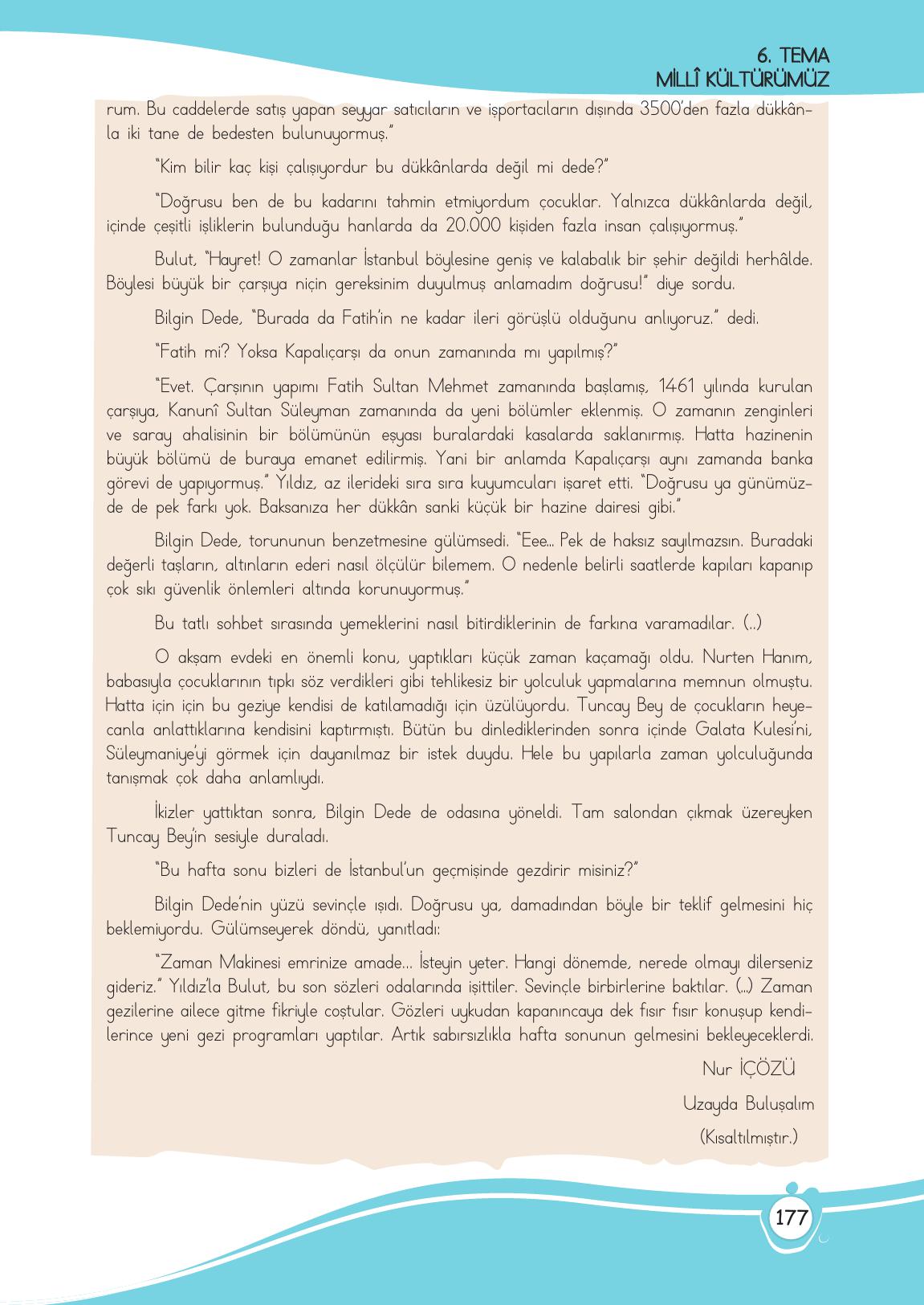 4. Sınıf Meb Yayınları Türkçe Ders Kitabı Sayfa 177 Cevapları