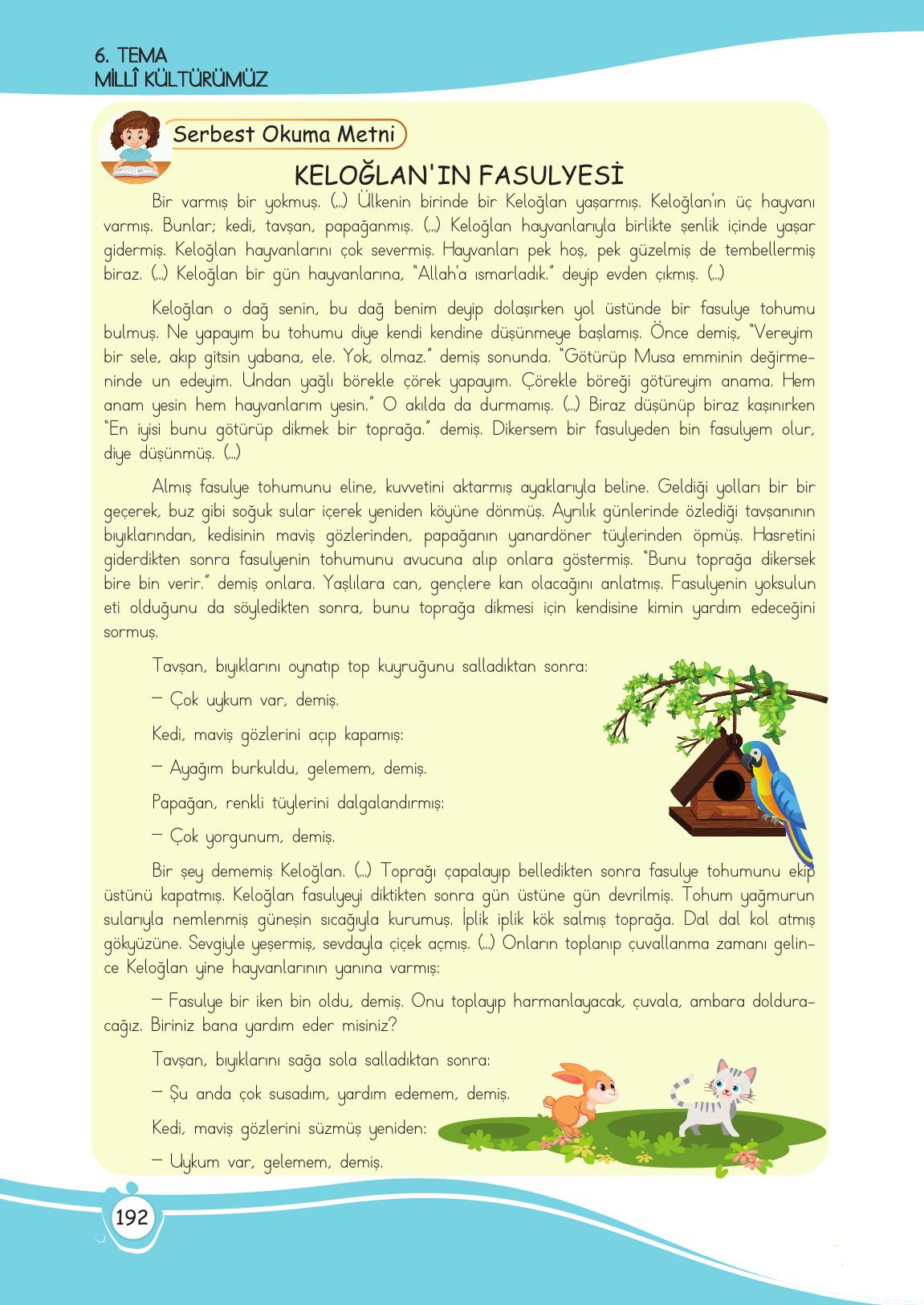 4. Sınıf Meb Yayınları Türkçe Ders Kitabı Sayfa 192 Cevapları 4. Sınıf Meb Yayınları Türkçe Ders Kitabı Sayfa 192 Cevapları