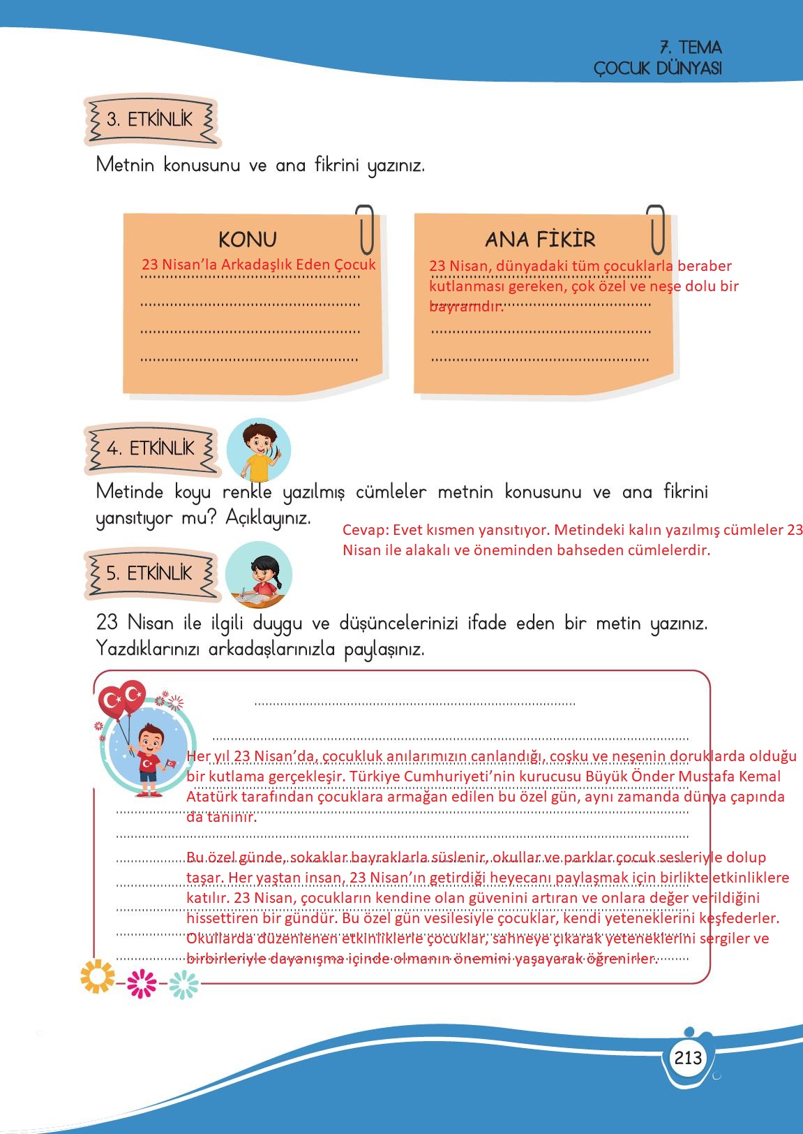 4. Sınıf Meb Yayınları Türkçe Ders Kitabı Sayfa 213 Cevapları 4. Sınıf Meb Yayınları Türkçe Ders Kitabı Sayfa 213 Cevapları