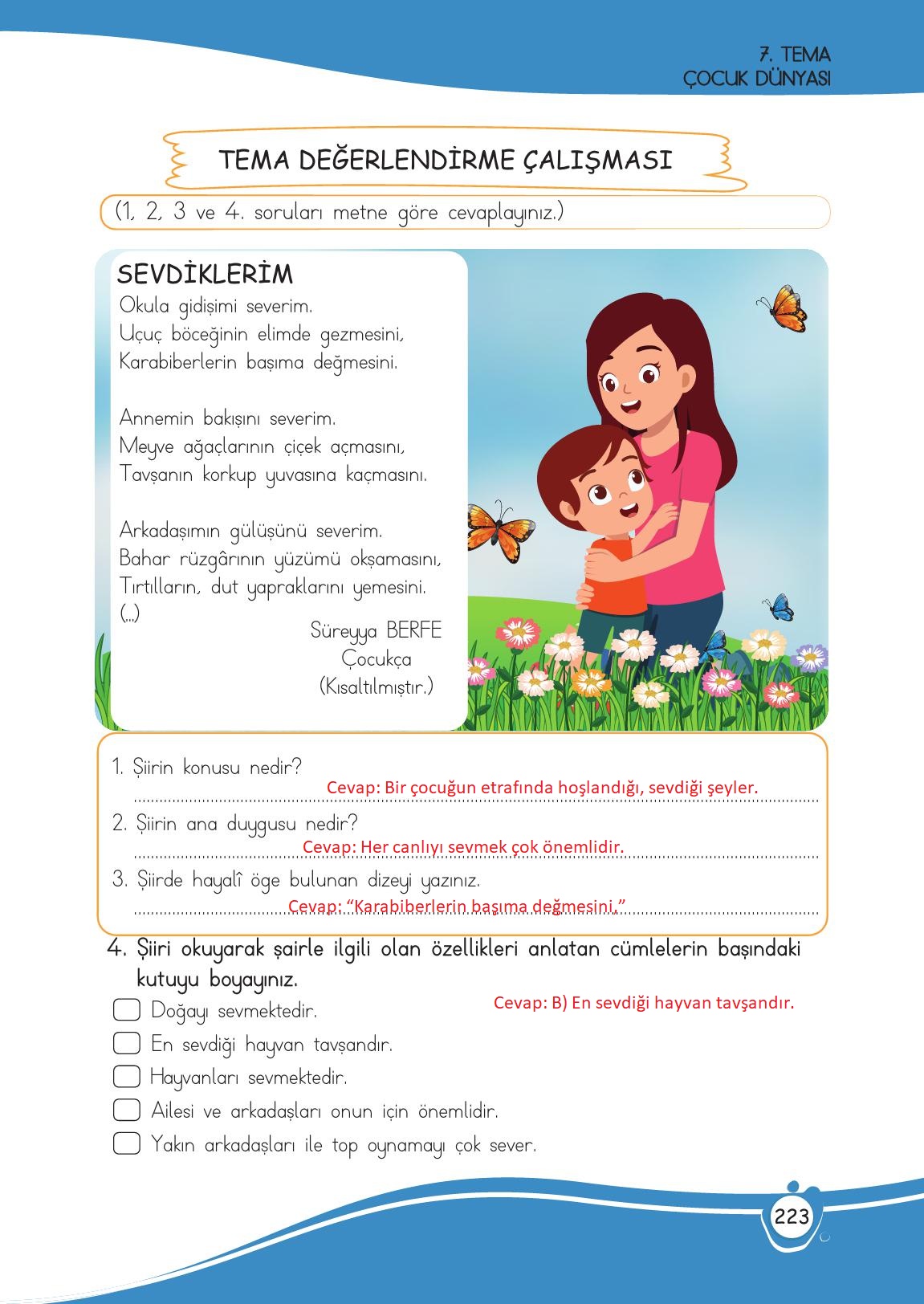 4. Sınıf Meb Yayınları Türkçe Ders Kitabı Sayfa 223 Cevapları 4. Sınıf Meb Yayınları Türkçe Ders Kitabı Sayfa 223 Cevapları