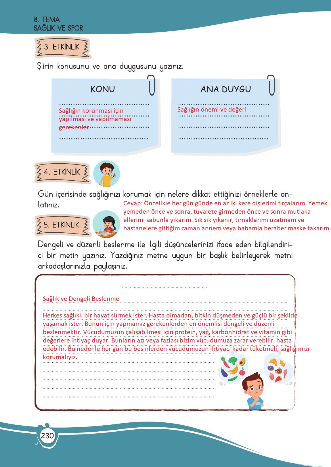 4. Sınıf Meb Yayınları Türkçe Ders Kitabı Sayfa 230 Cevapları