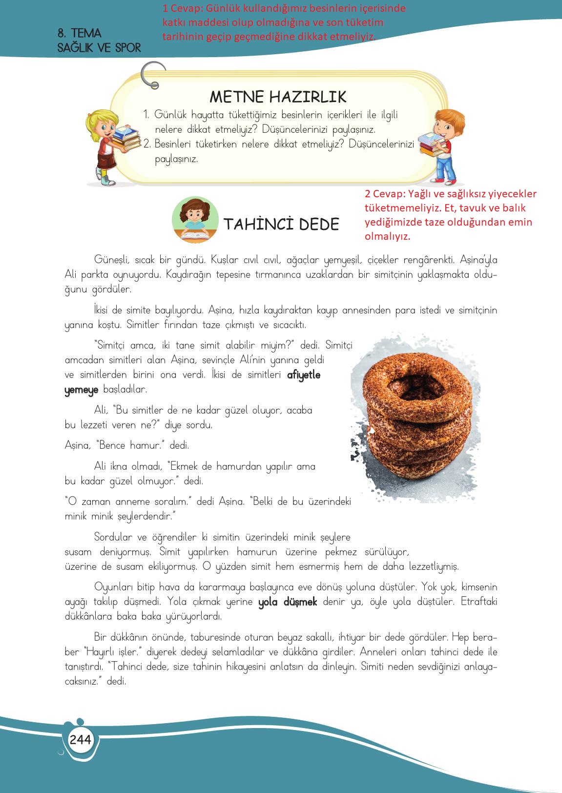 4. Sınıf Meb Yayınları Türkçe Ders Kitabı Sayfa 244 Cevapları
