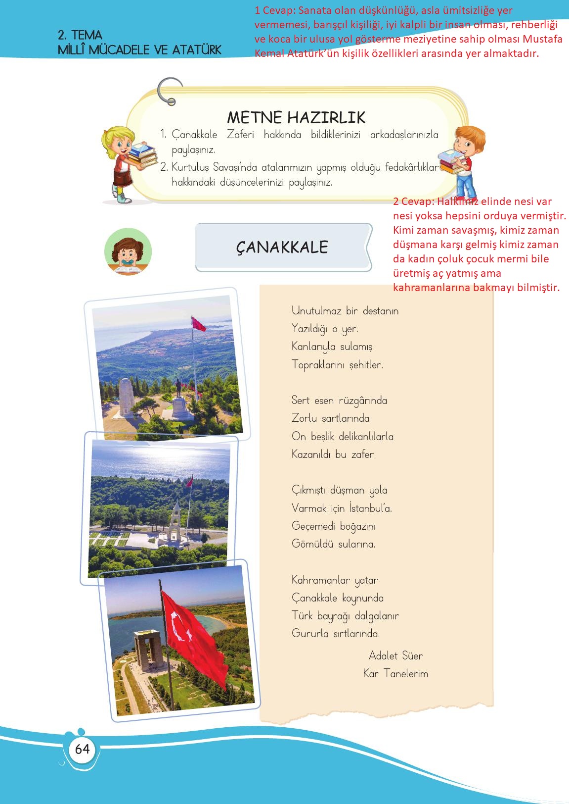 4. Sınıf Meb Yayınları Türkçe Ders Kitabı Sayfa 64 Cevapları 4. Sınıf Meb Yayınları Türkçe Ders Kitabı Sayfa 64 Cevapları