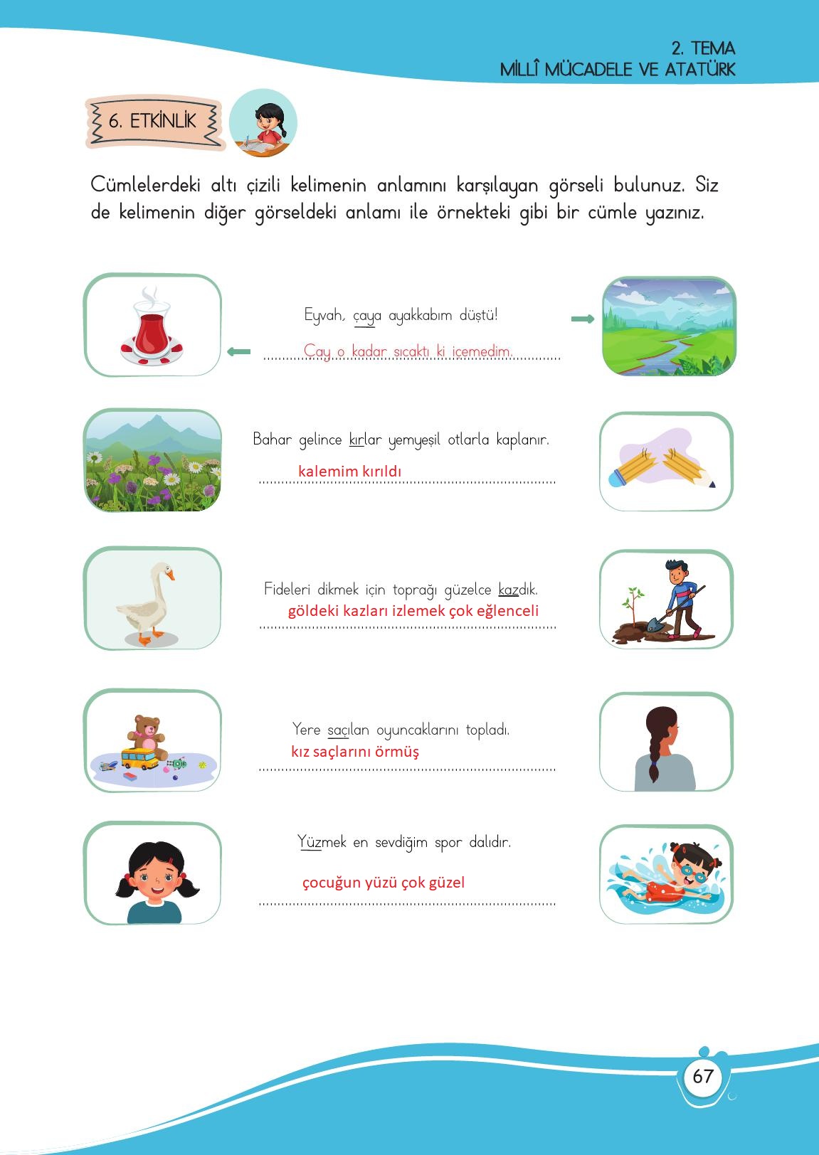 4. Sınıf Meb Yayınları Türkçe Ders Kitabı Sayfa 67 Cevapları