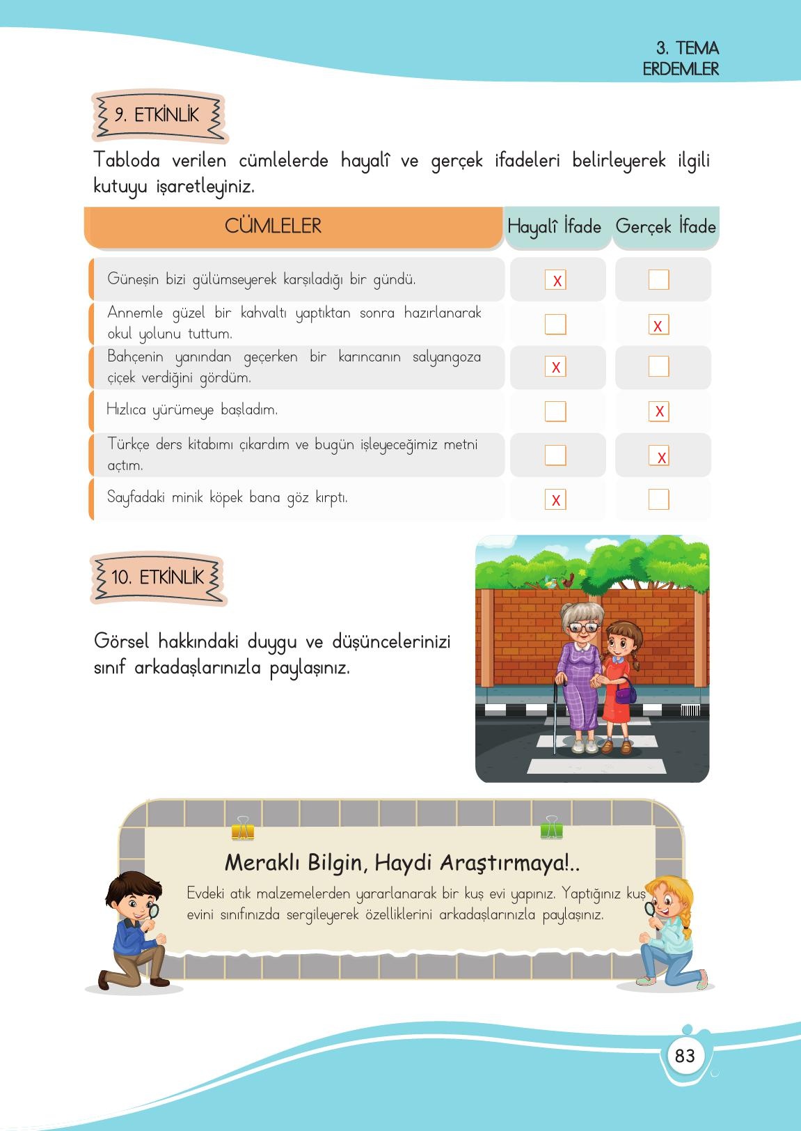 4. Sınıf Meb Yayınları Türkçe Ders Kitabı Sayfa 83 Cevapları