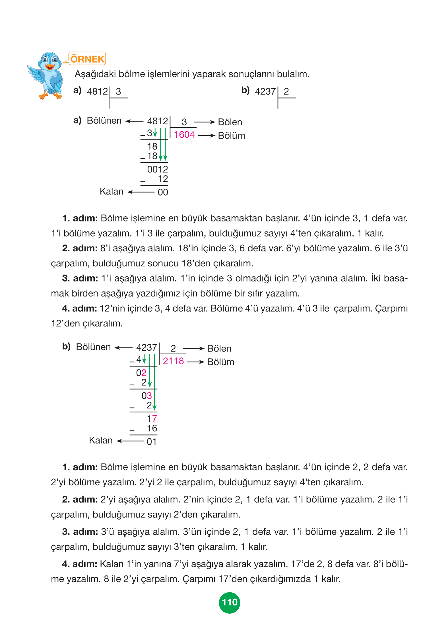 4. Sınıf Pasifik Yayınları Matematik Ders Kitabı Sayfa 110 Cevapları