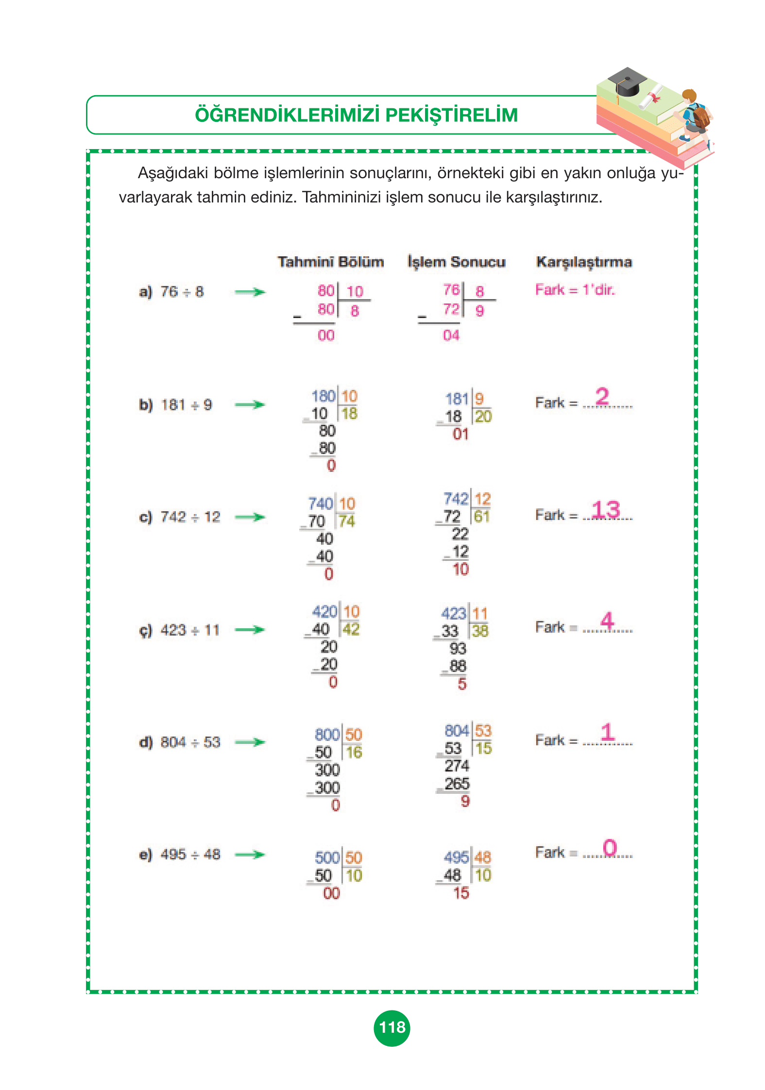 4. Sınıf Pasifik Yayınları Matematik Ders Kitabı Sayfa 118 Cevapları