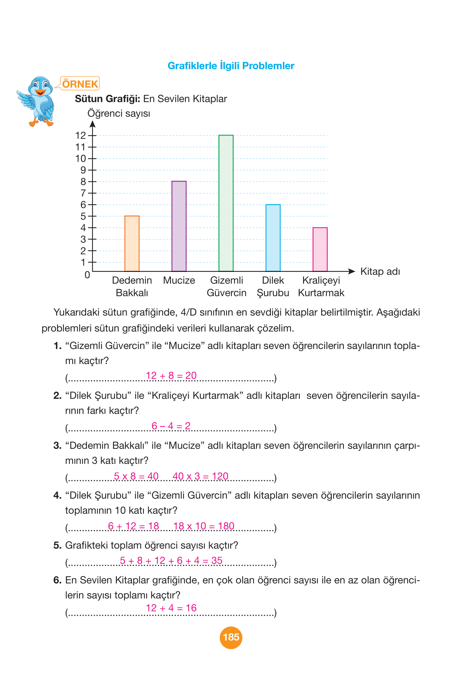4. Sınıf Pasifik Yayınları Matematik Ders Kitabı Sayfa 185 Cevapları 4. Sınıf Pasifik Yayınları Matematik Ders Kitabı Sayfa 185 Cevapları