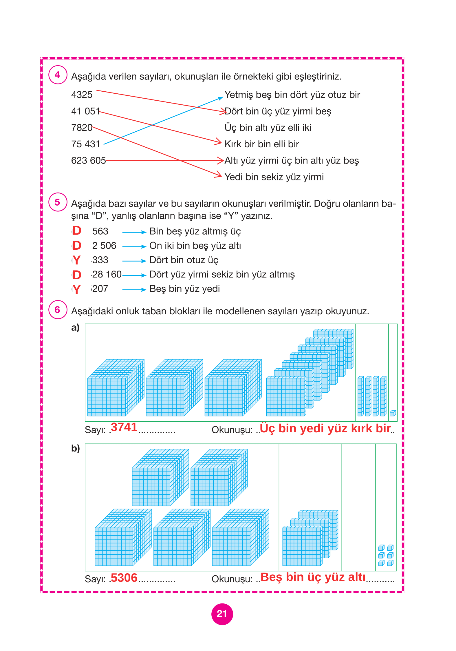 4. Sınıf Pasifik Yayınları Matematik Ders Kitabı Sayfa 21 Cevapları 4. Sınıf Pasifik Yayınları Matematik Ders Kitabı Sayfa 21 Cevapları