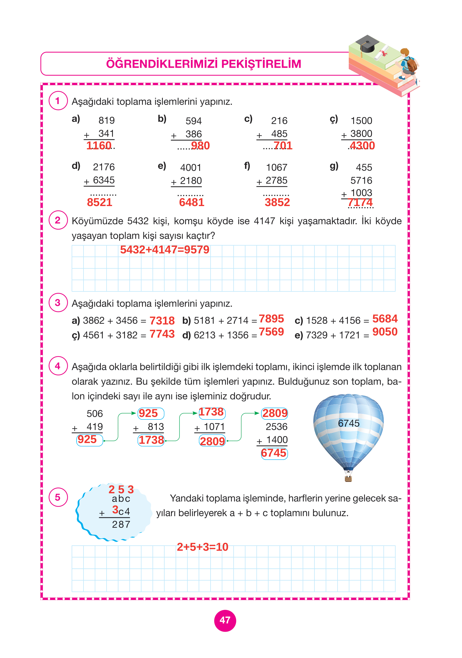 4. Sınıf Pasifik Yayınları Matematik Ders Kitabı Sayfa 47 Cevapları