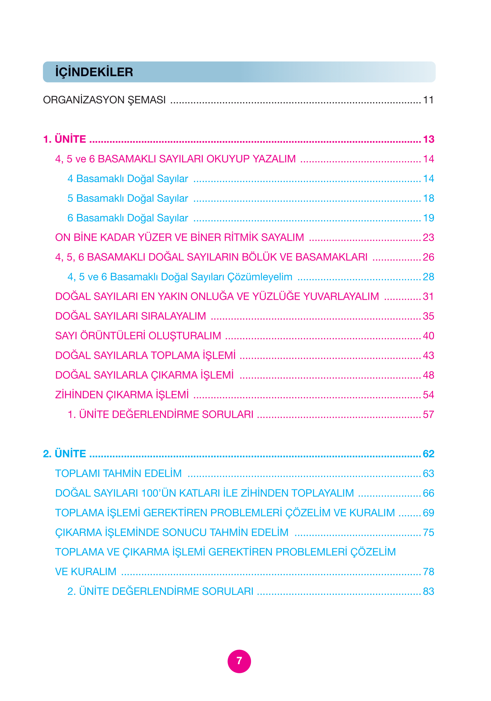 4. Sınıf Pasifik Yayınları Matematik Ders Kitabı Sayfa 7 Cevapları