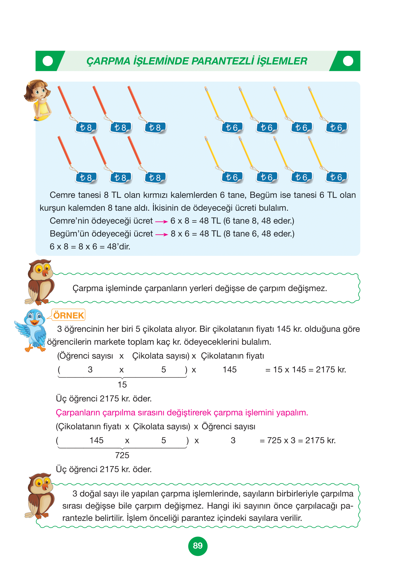 4. Sınıf Pasifik Yayınları Matematik Ders Kitabı Sayfa 89 Cevapları