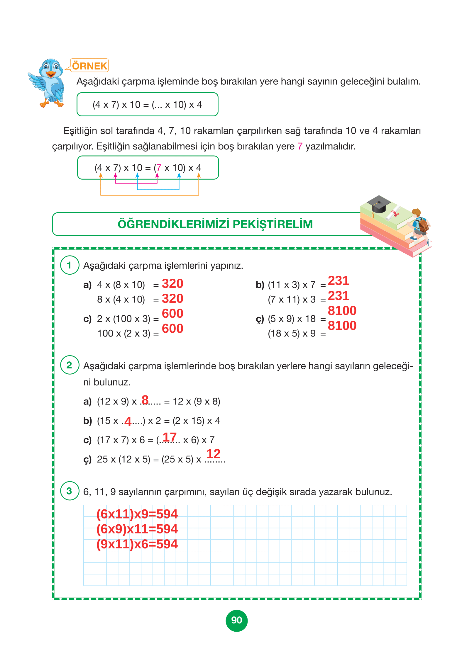 4. Sınıf Pasifik Yayınları Matematik Ders Kitabı Sayfa 90 Cevapları