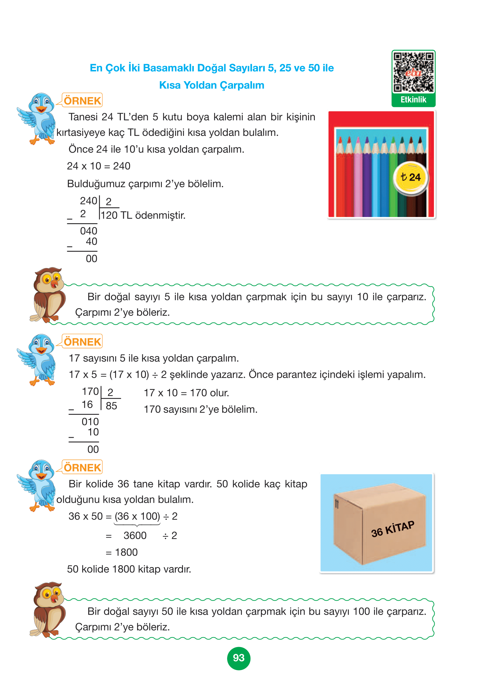 4. Sınıf Pasifik Yayınları Matematik Ders Kitabı Sayfa 93 Cevapları