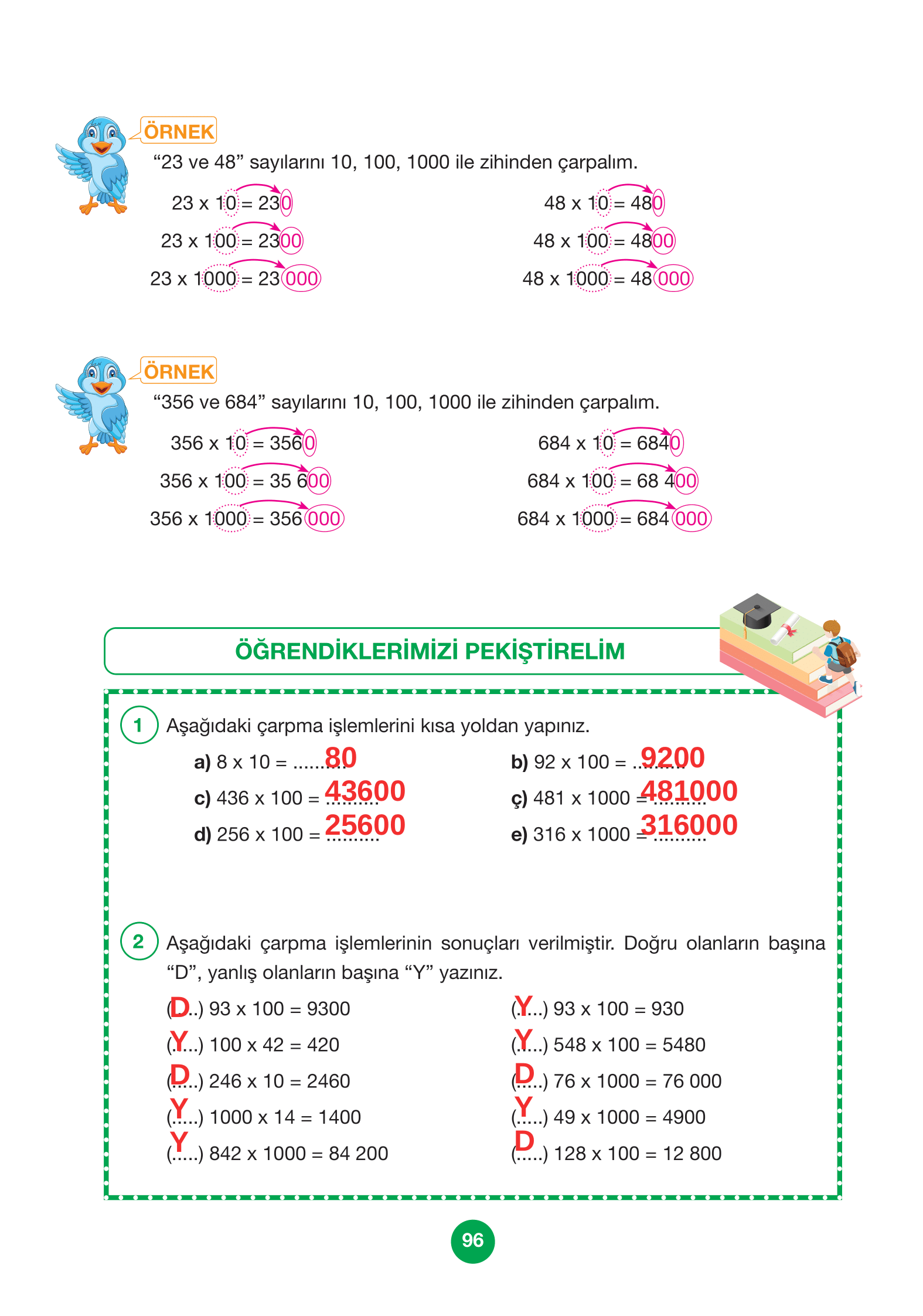 4. Sınıf Pasifik Yayınları Matematik Ders Kitabı Sayfa 96 Cevapları